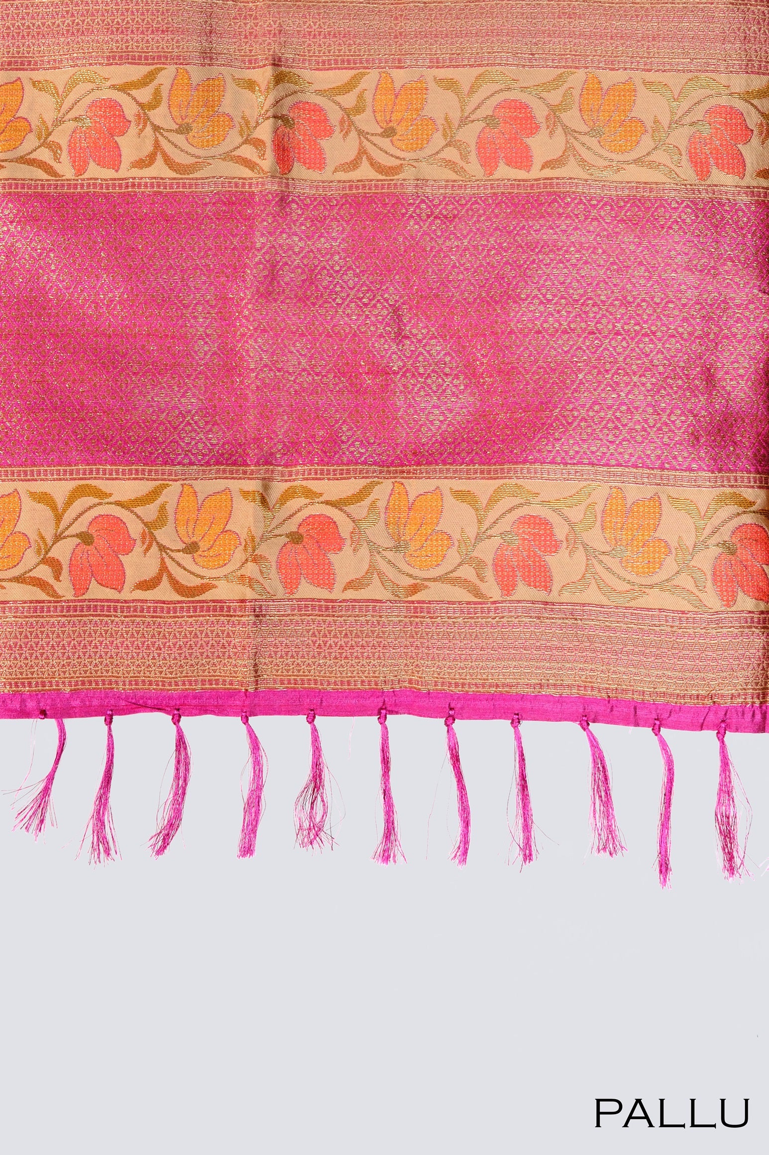 Magenta color tusser saree.