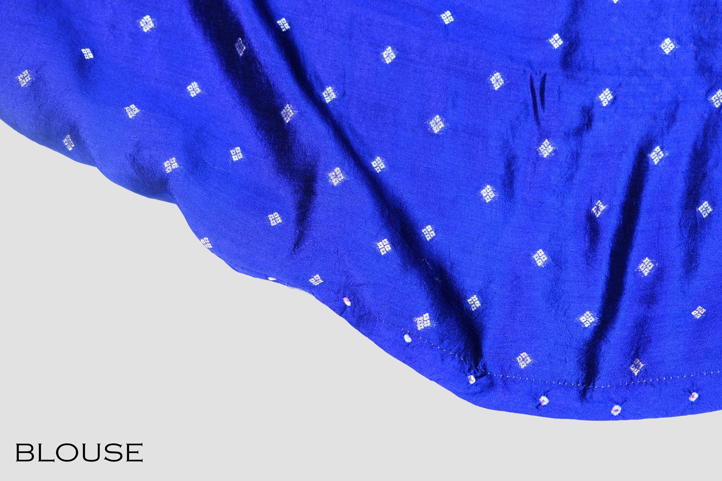 Royal blue color Tusser silk saree.