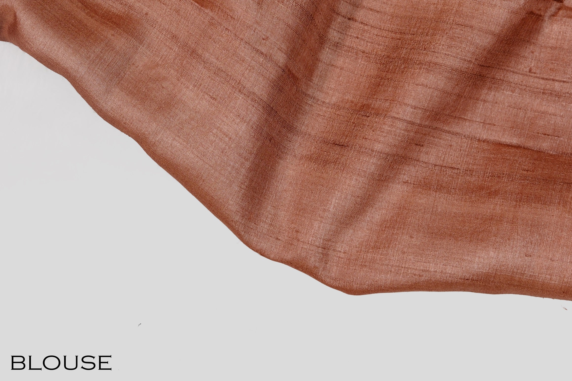 Brown color pure Tusser silk saree