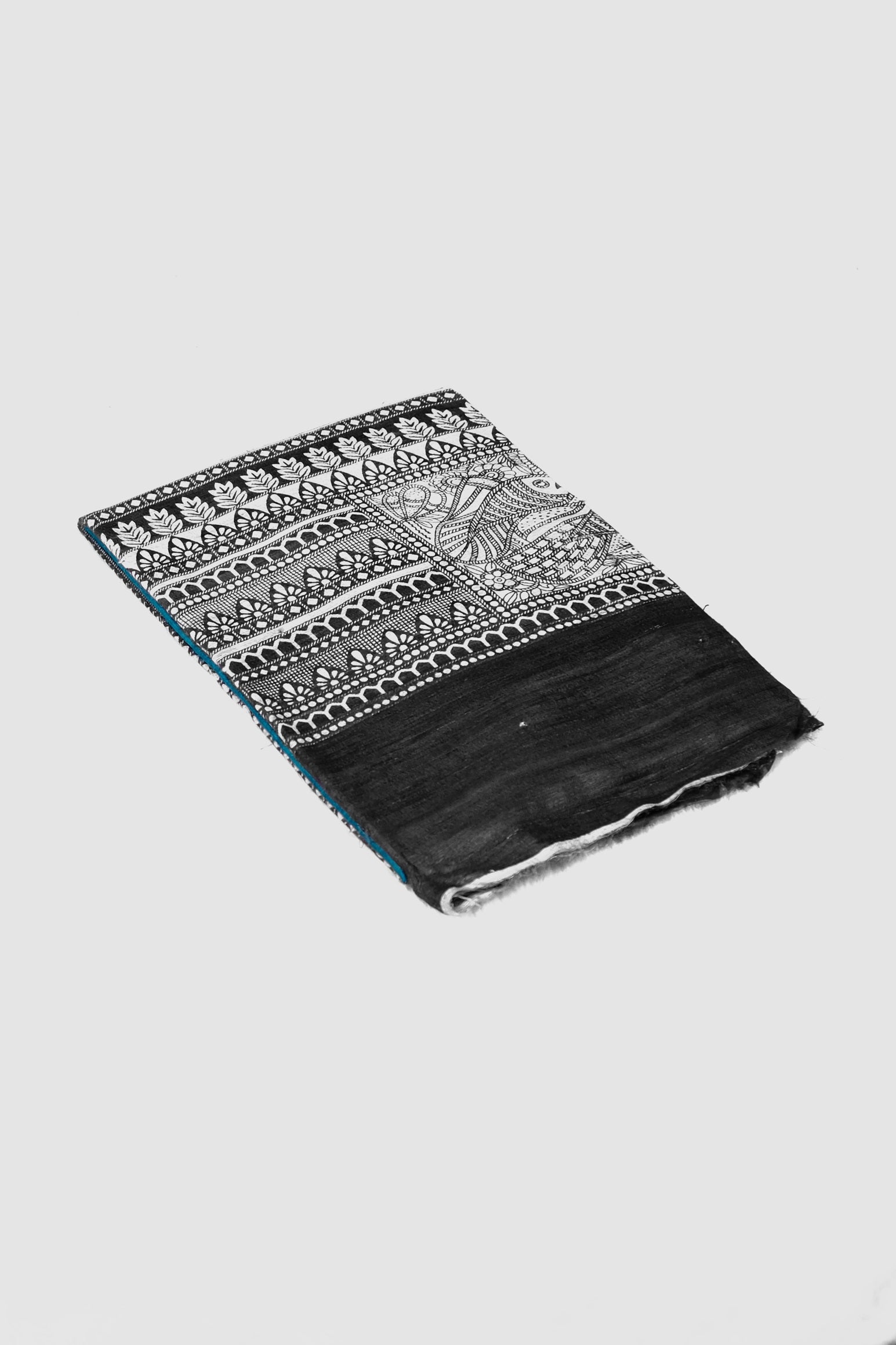 Black color pure Jute silk saree.