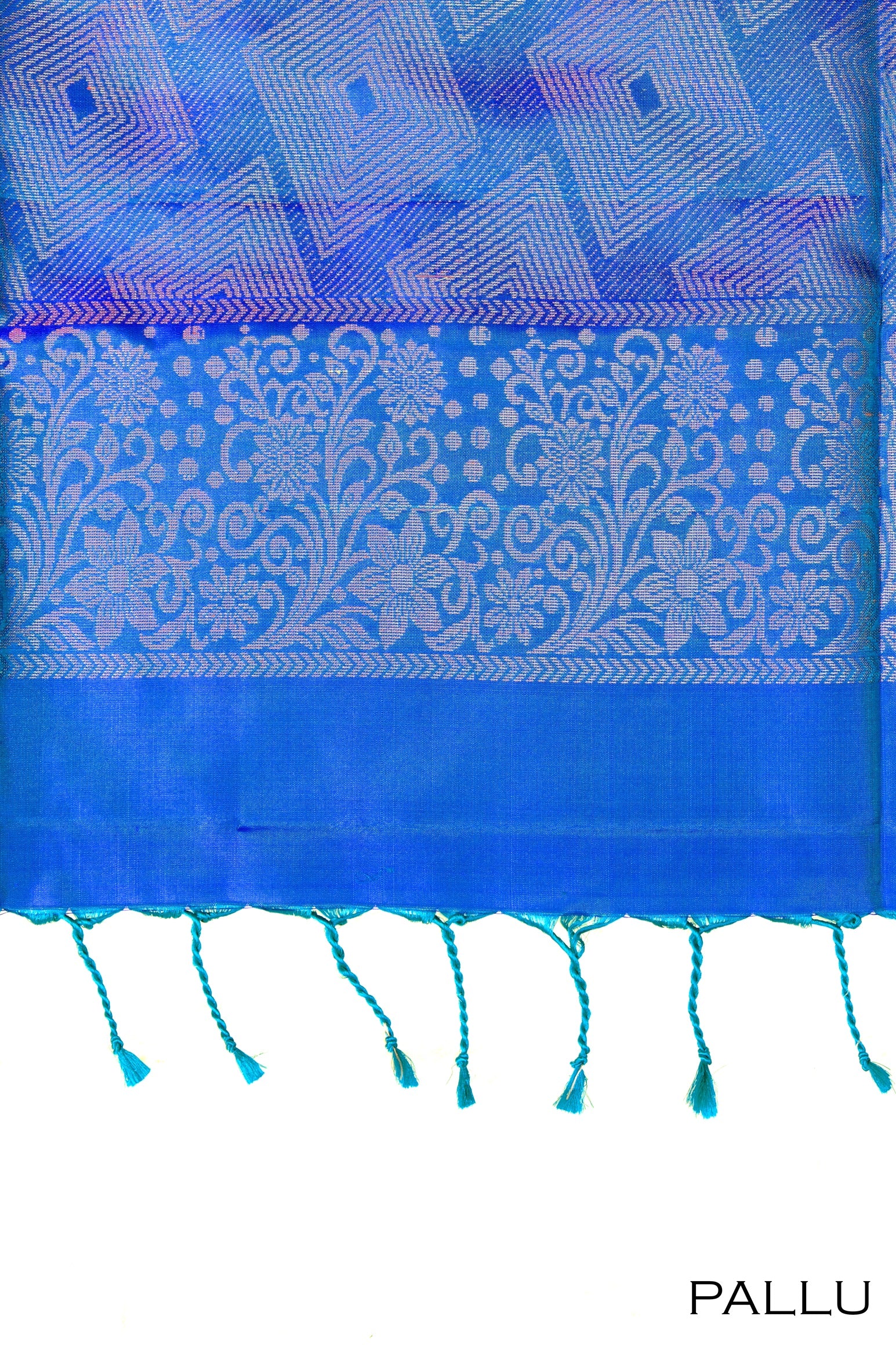 Peacock blue color soft silk saree
