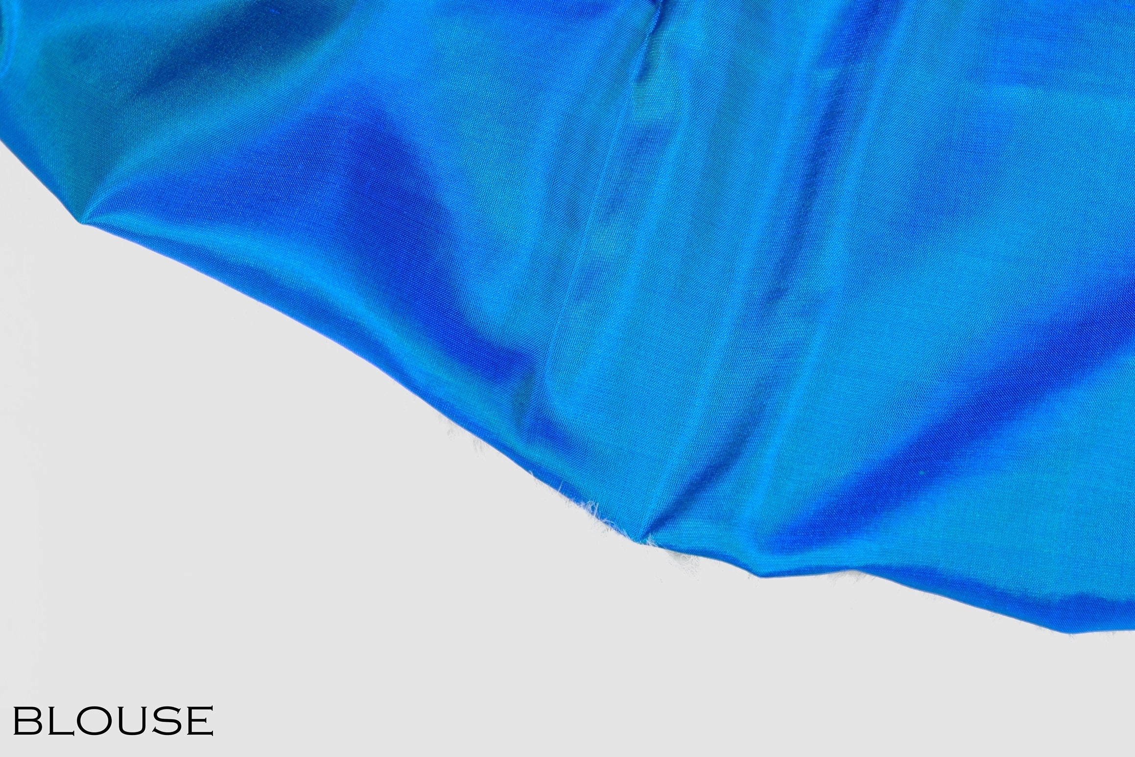 Peacock blue color soft silk saree