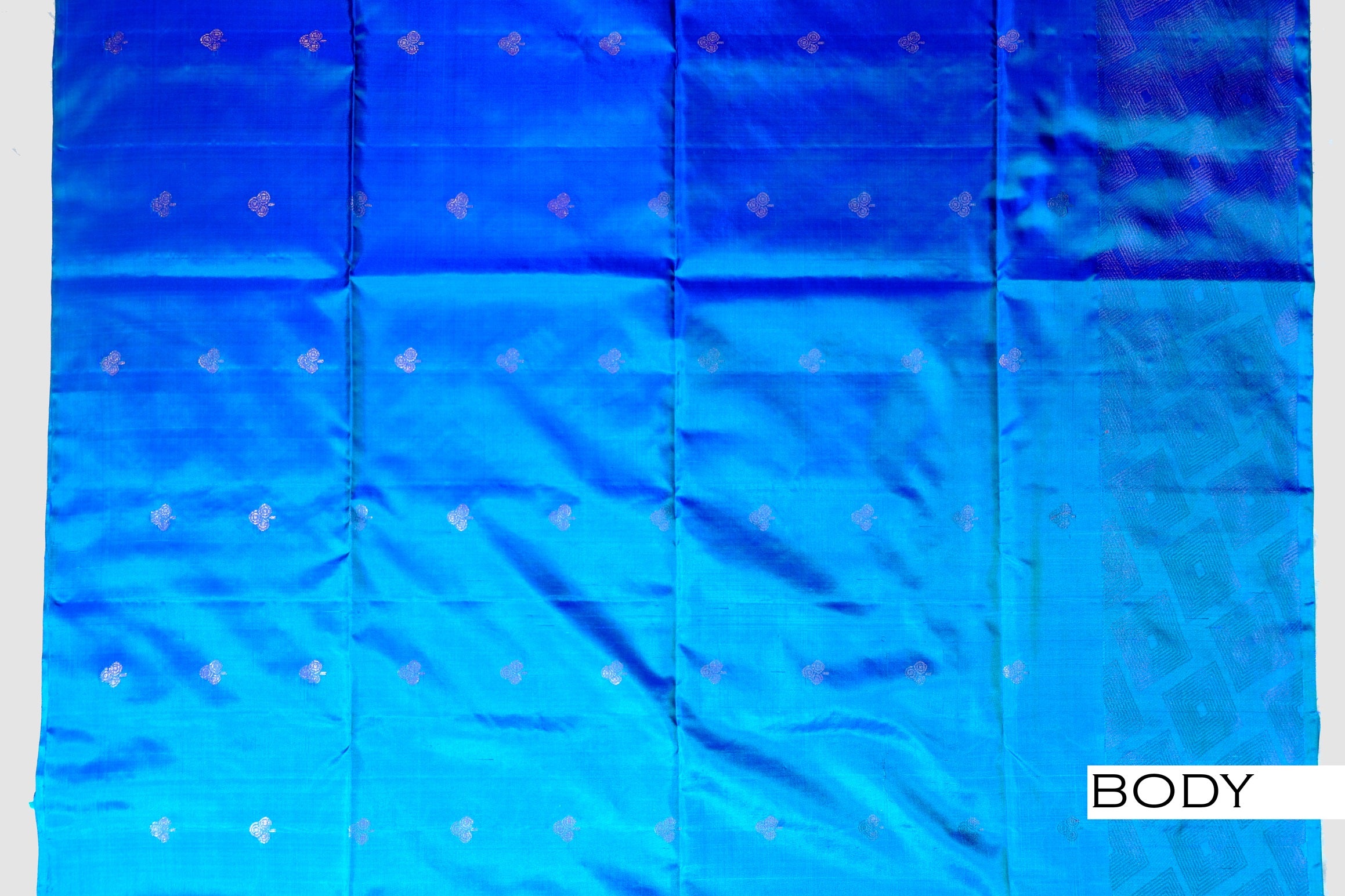 Peacock blue color soft silk saree