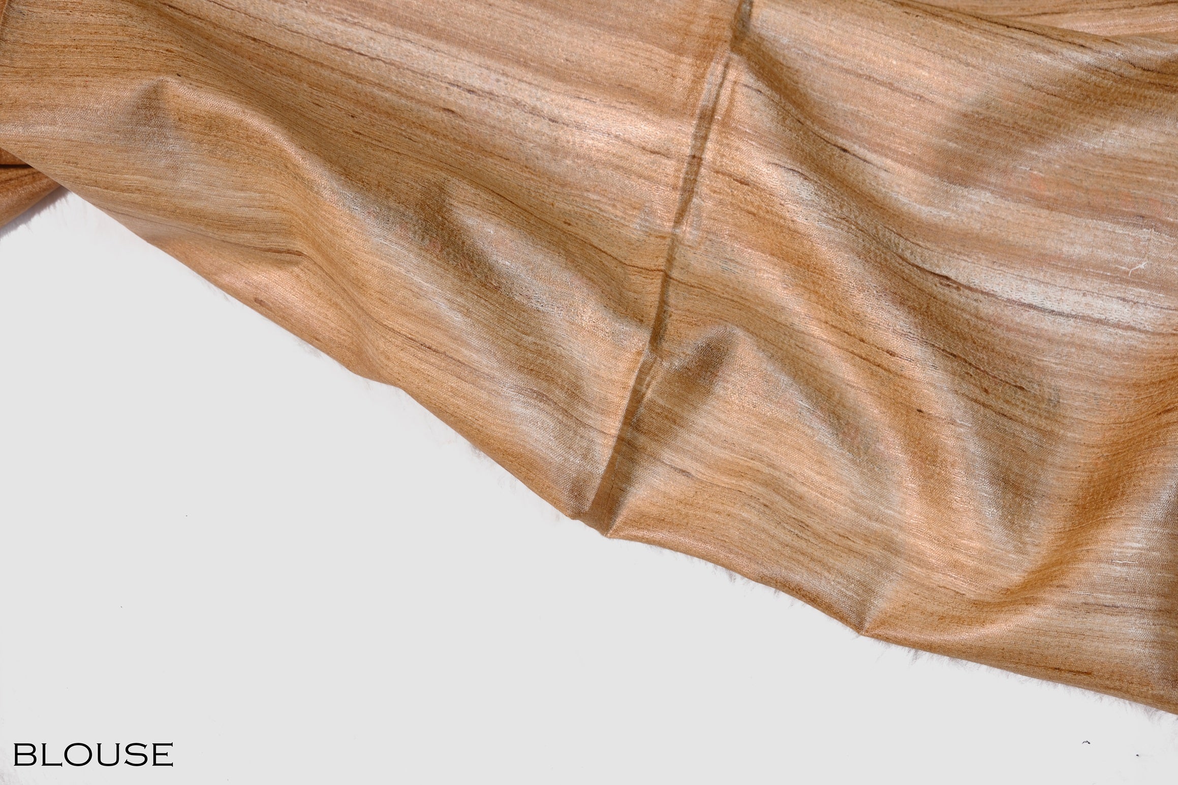 Chiku color Madhubani print jute silk saree