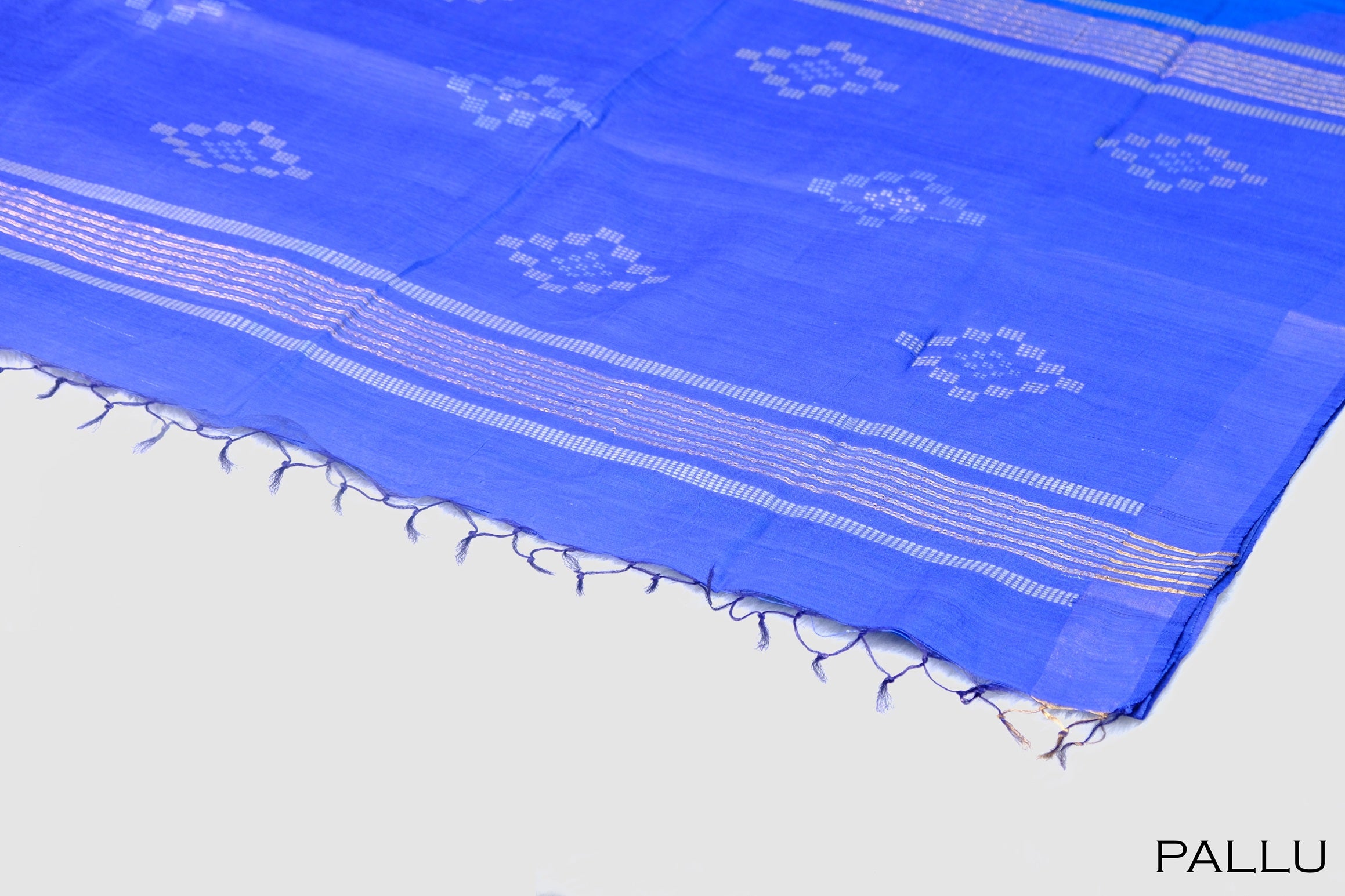 Blue color Tusser silk saree.