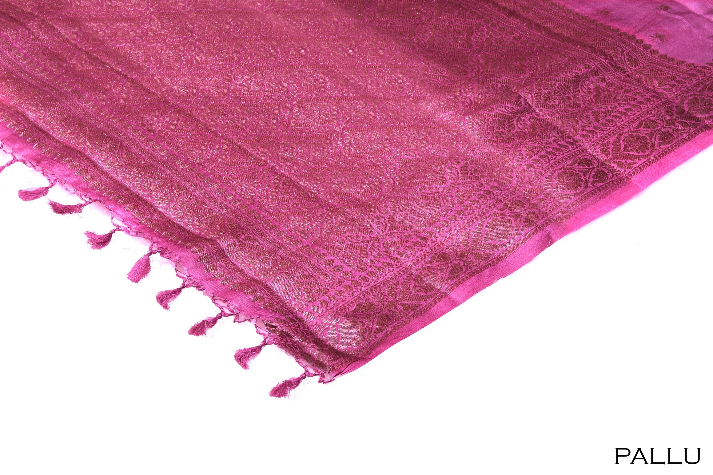 Onion pink color tusser silk saree.