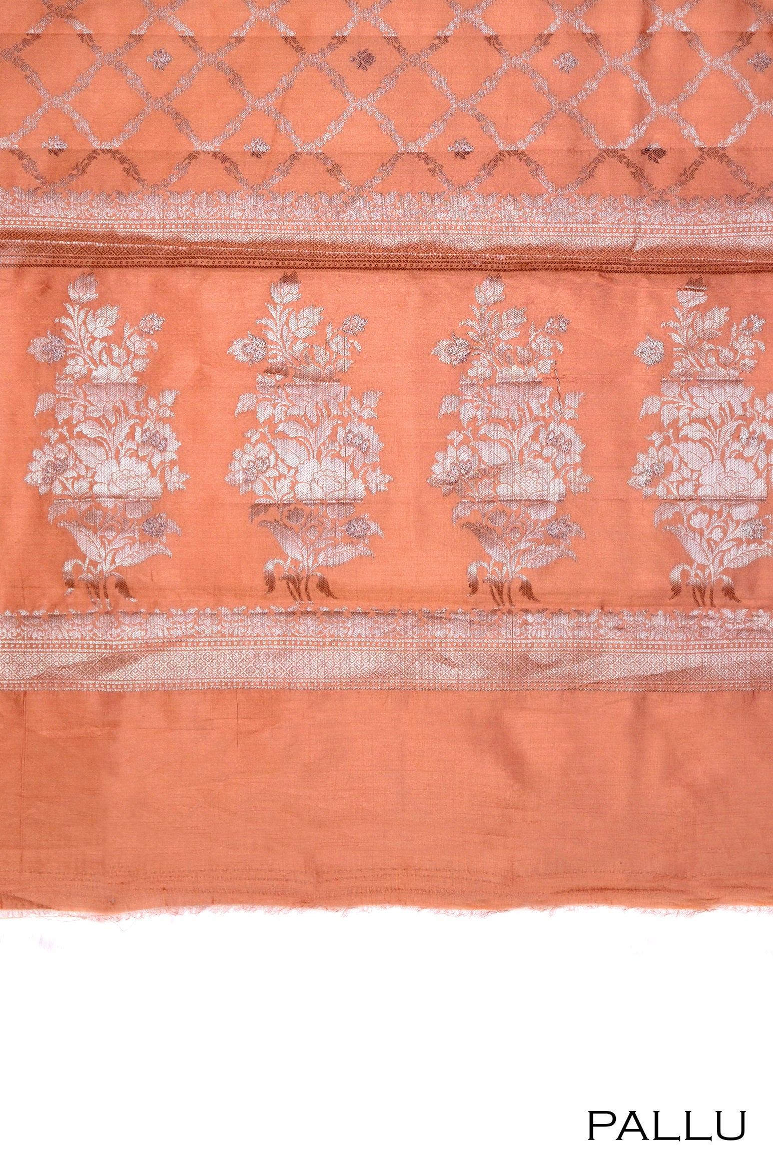 Rust color Tusser silk saree