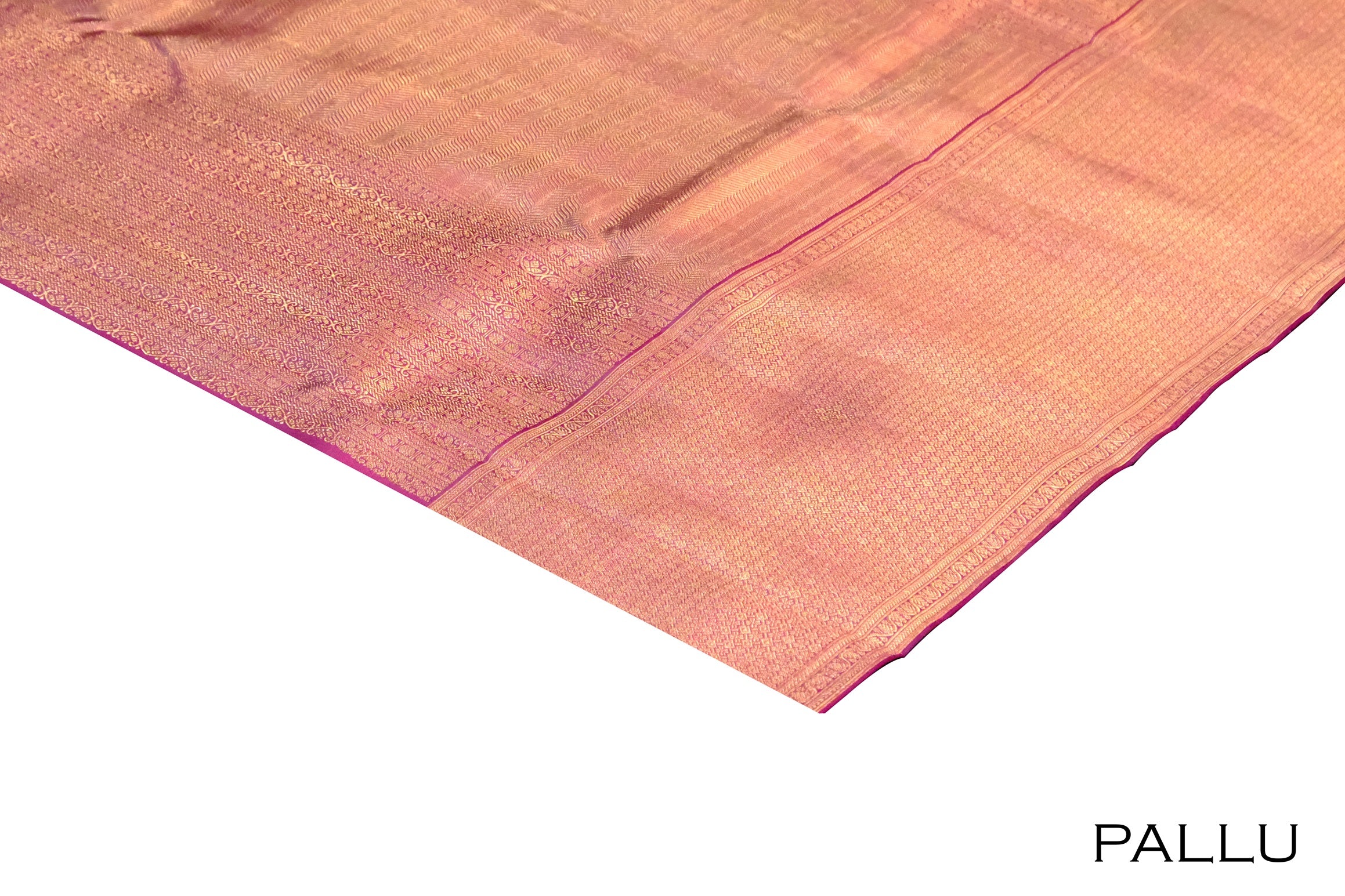 Magenta color Kanchipuram wedding saree.