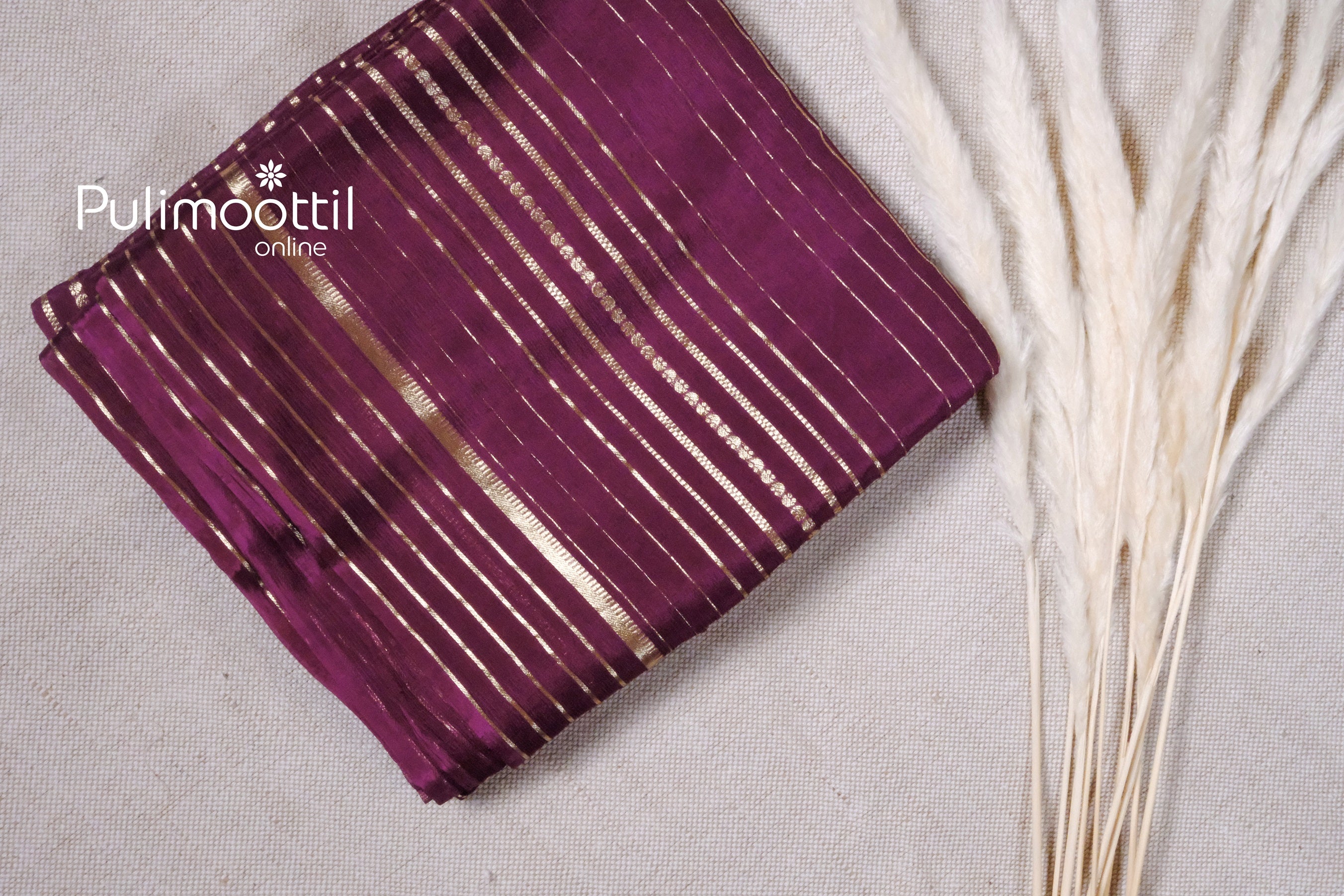 Purple Color Pure Georgette Saree
