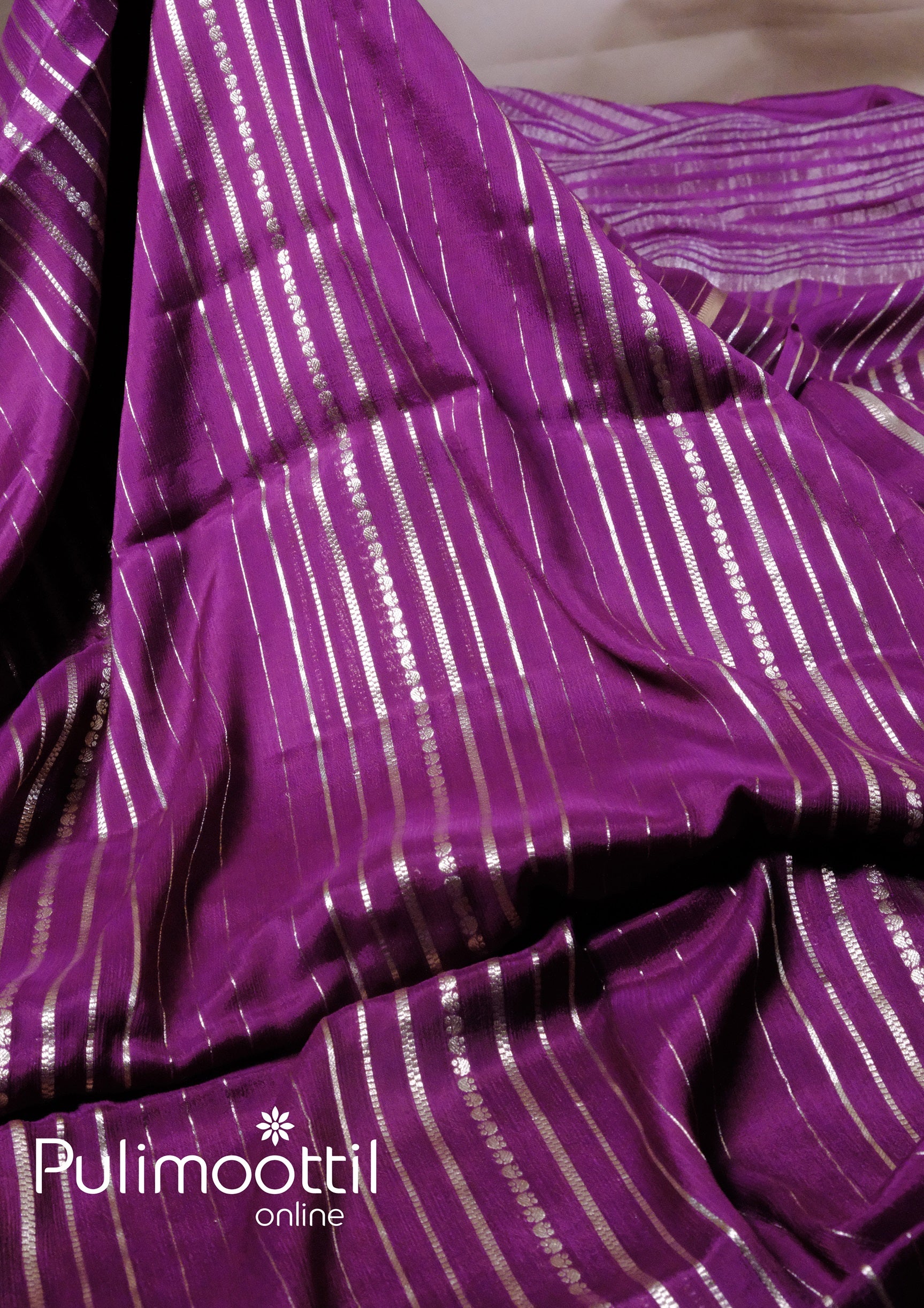 Purple Color Pure Georgette Saree