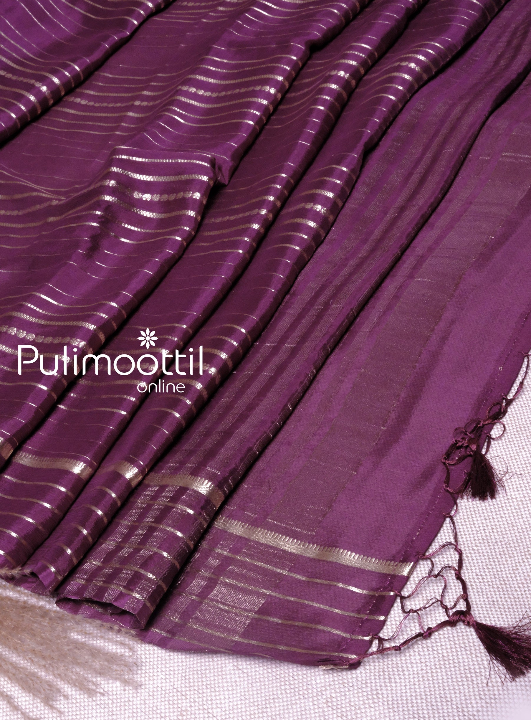 Purple Color Pure Georgette Saree