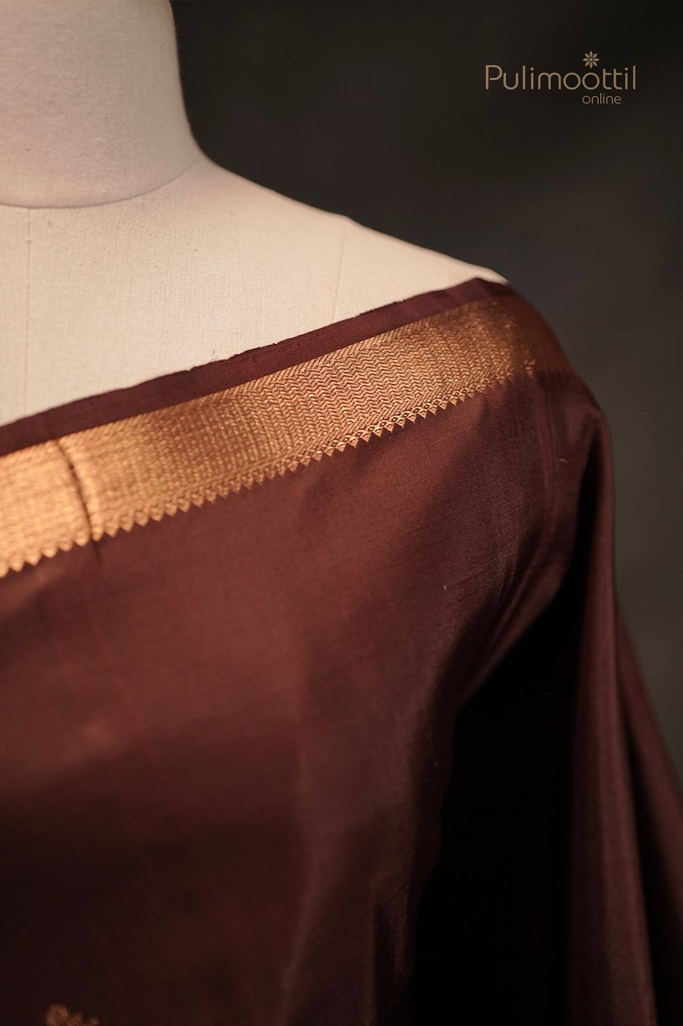 Coffee Brown Colour Kanchipuram Soft Silk Saree