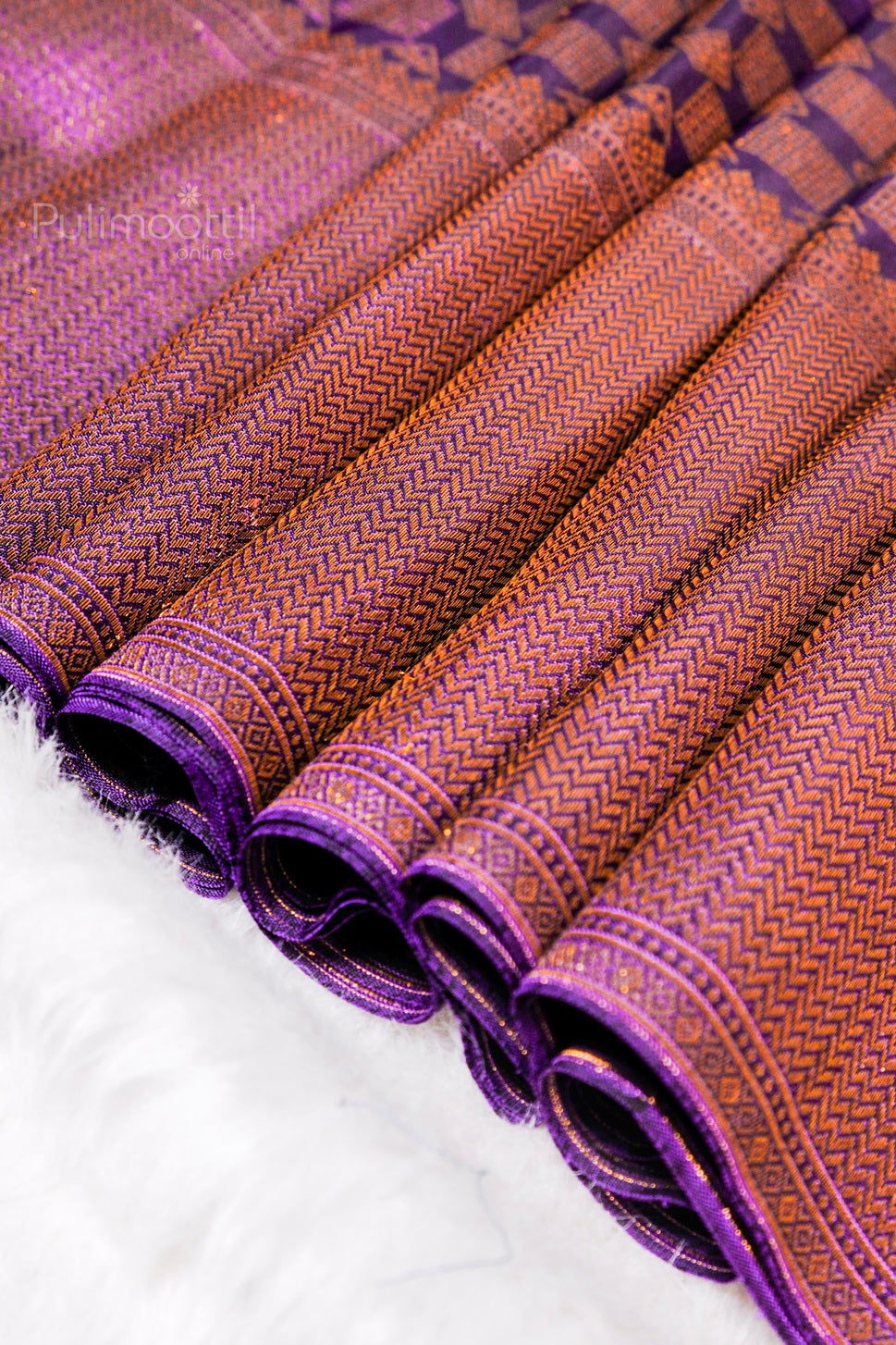 Ripe plum colour Kanchipuram blouse piece with golden zari border and plain body