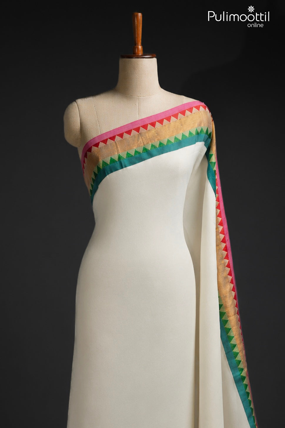 Off-white color Mul Cotton saree