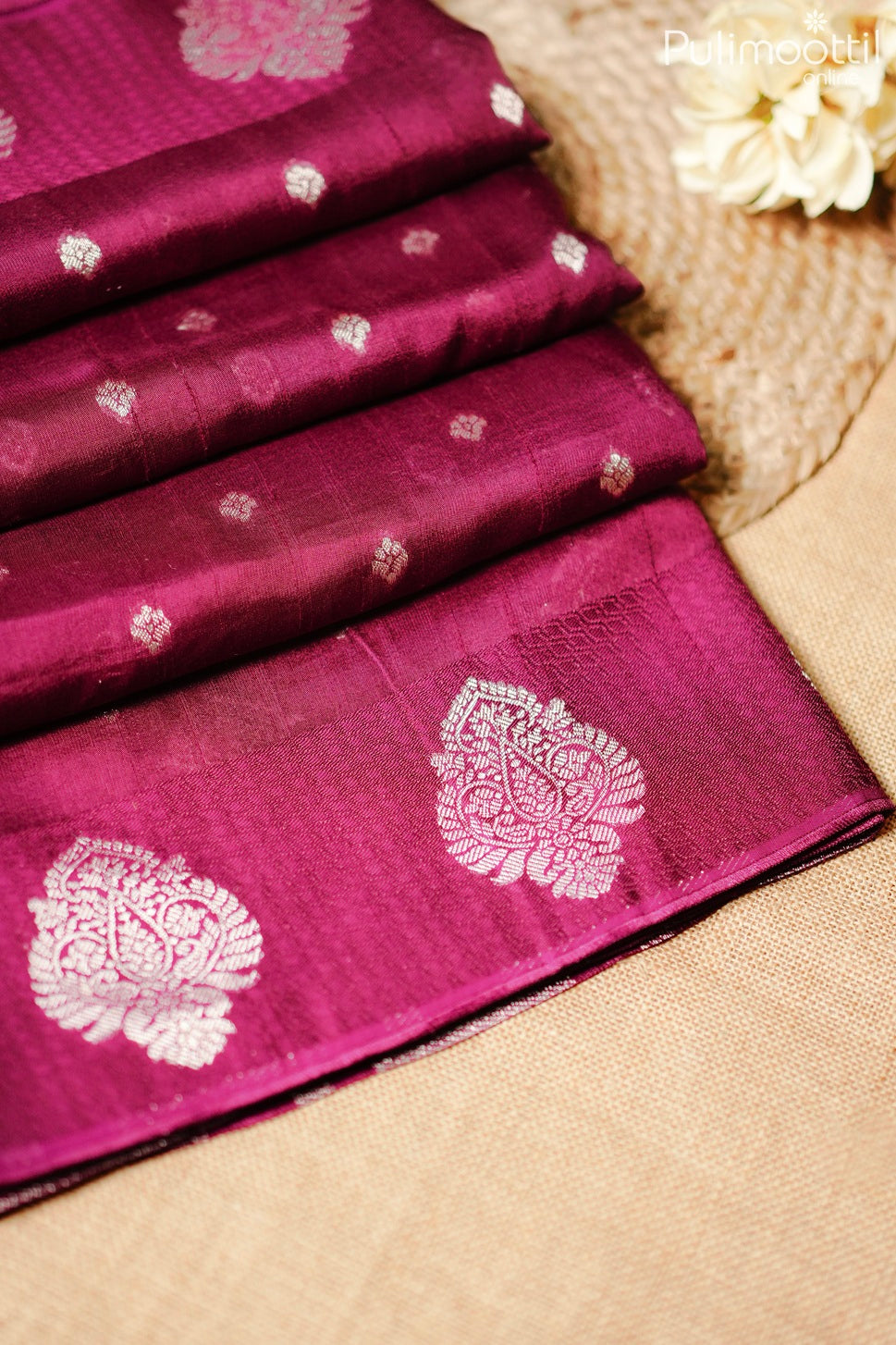 Purple color Banarasi saree
