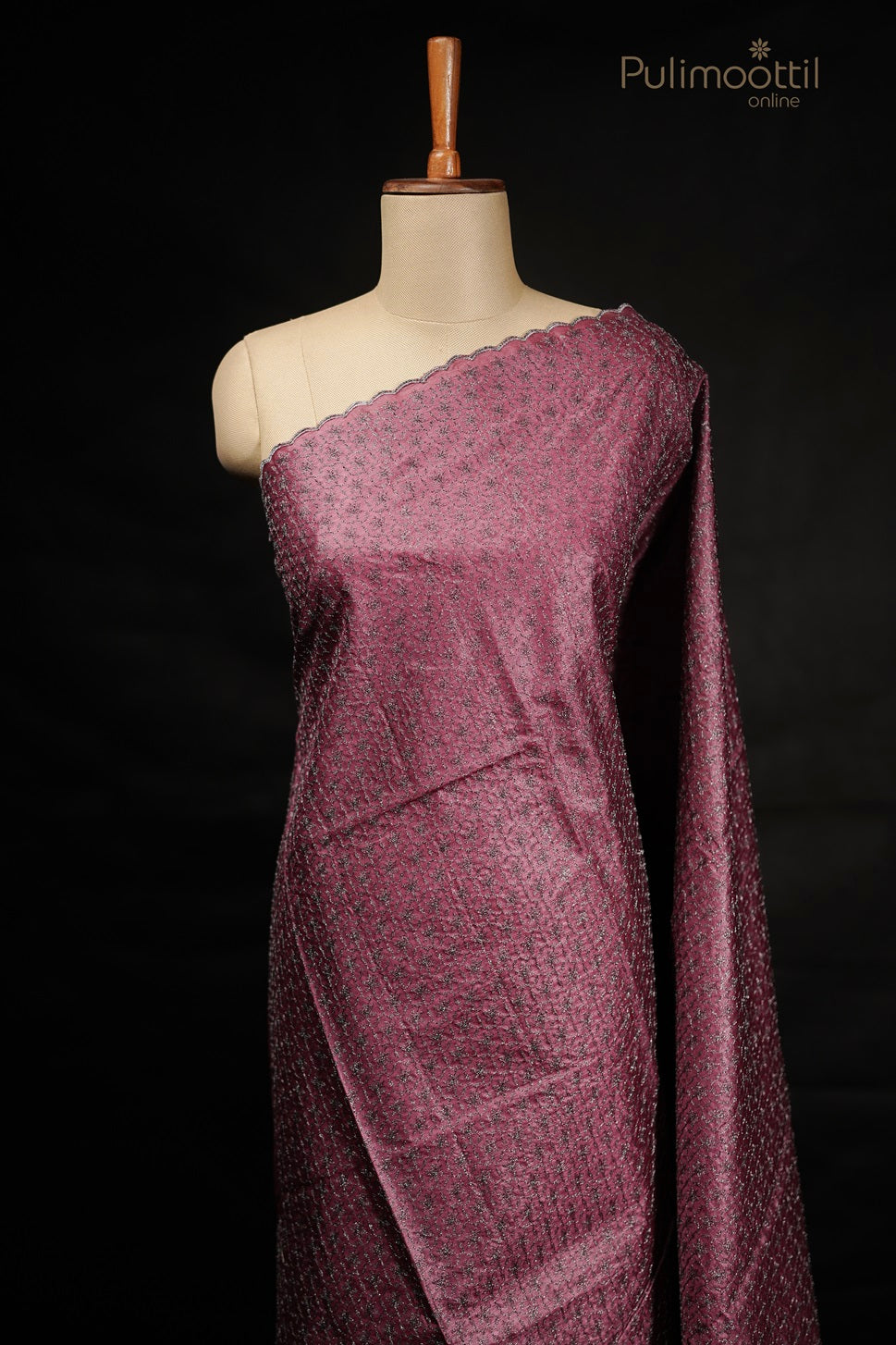 Pastel Onion Colour Tussar Silk Saree