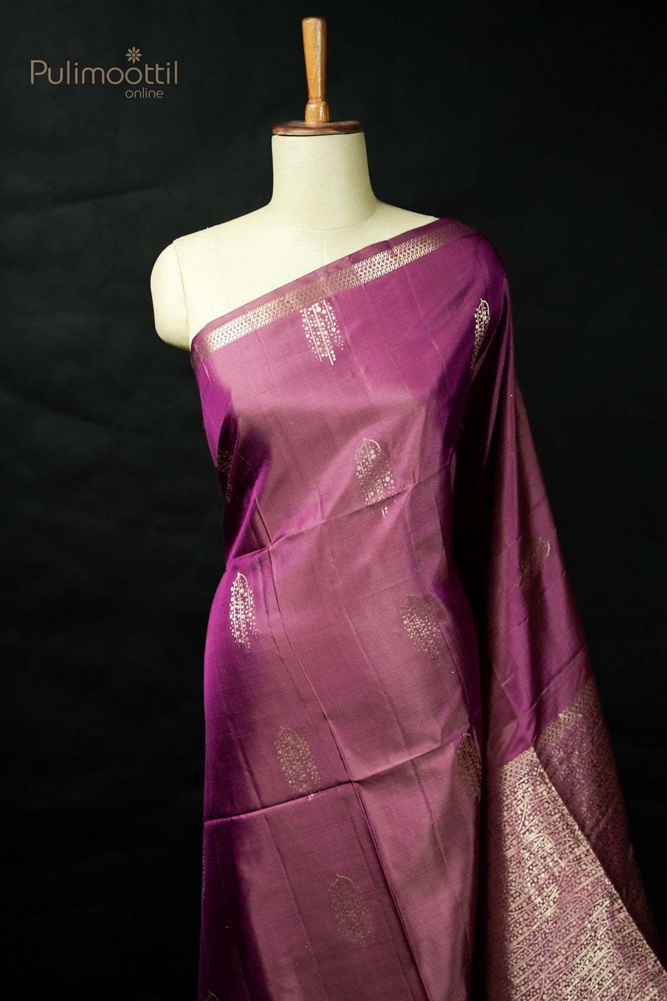 Pastel Violet Colour Kanchipuram Designer Saree