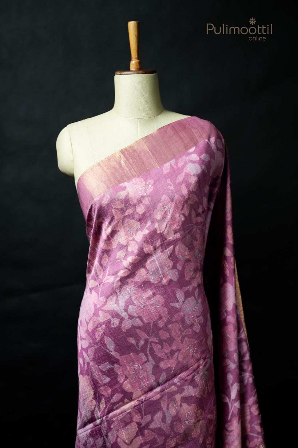 Onion Pink Colour Jute Silk Saree