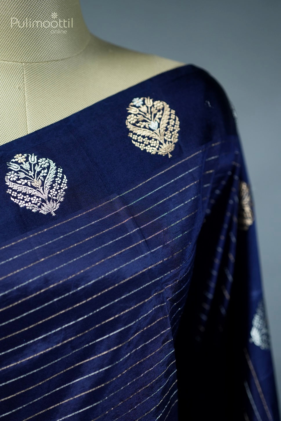 Dark Kerosene Colour Mango Silk Saree