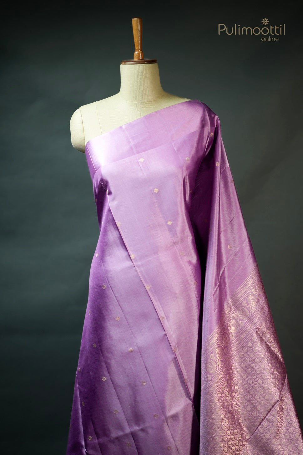 Lavender Colour Kanchipuram Soft Silk Saree