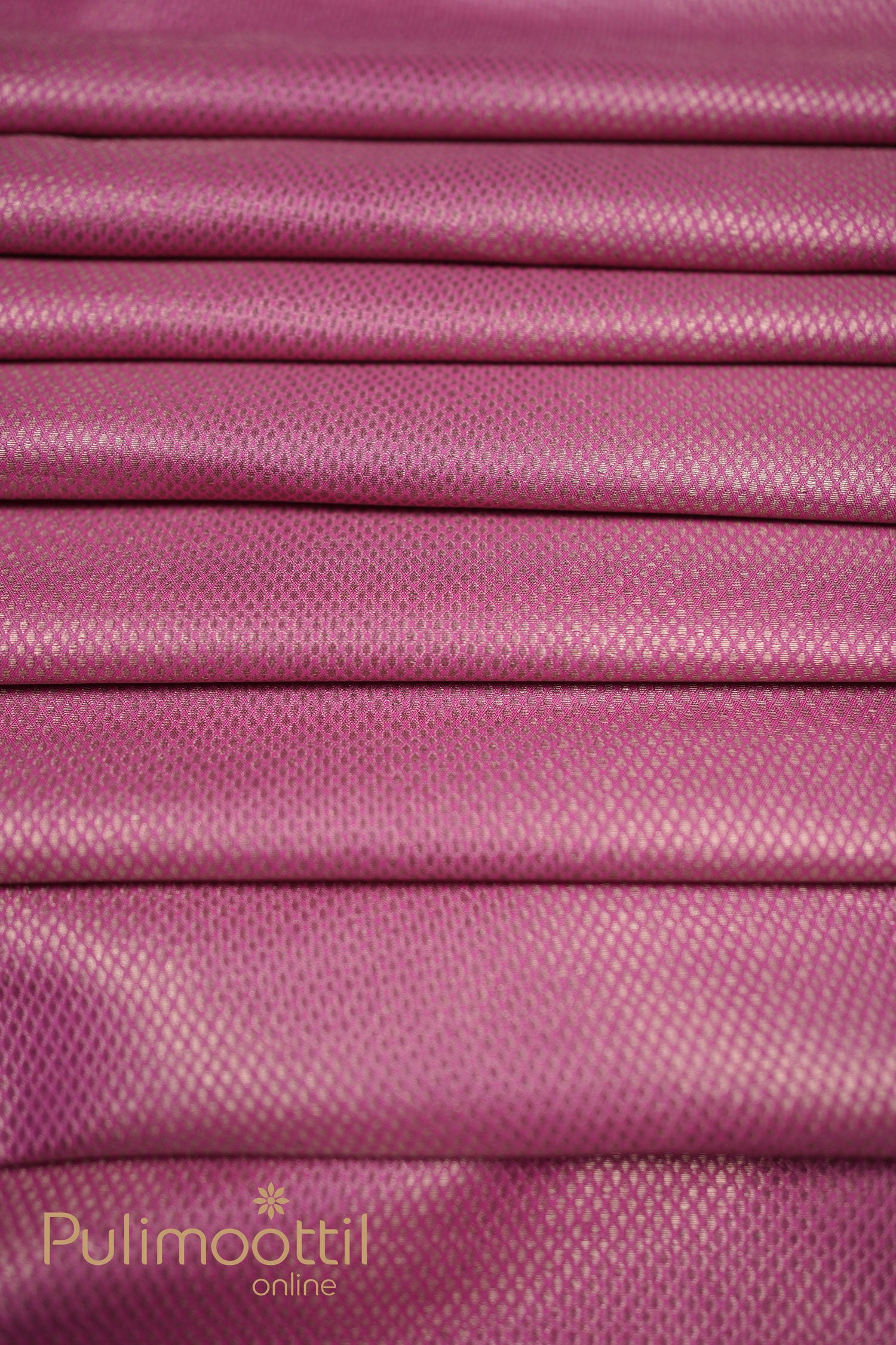 Hot Pink color semi silk saree.
