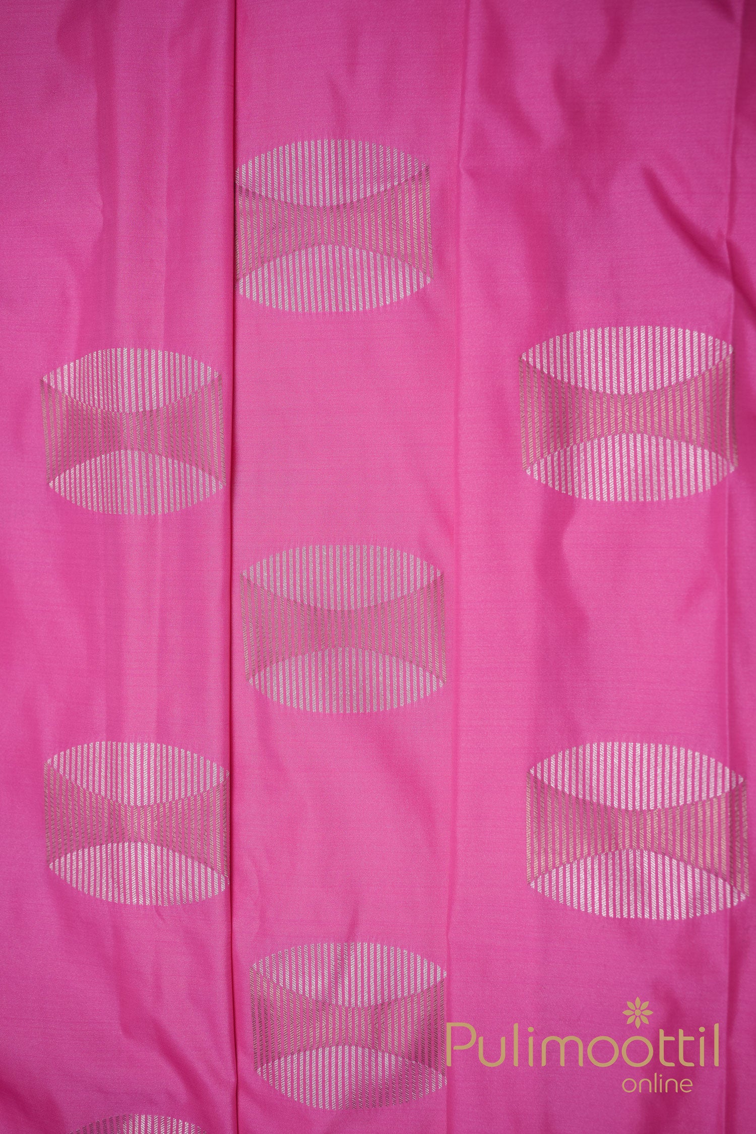 Hot Pink color semi silk saree.