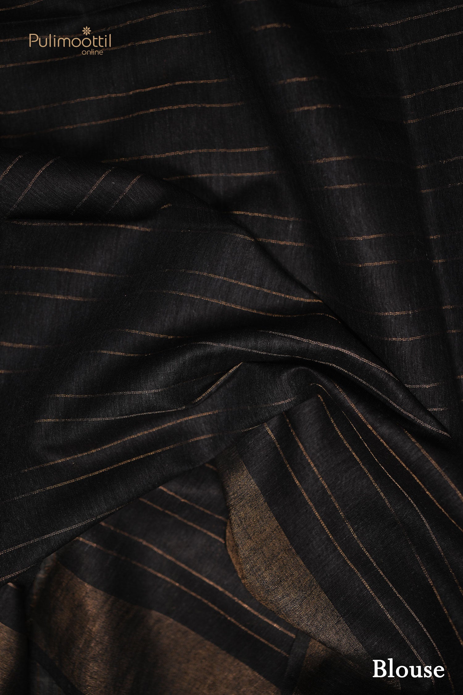 Greyish Black color Tussar silk saree