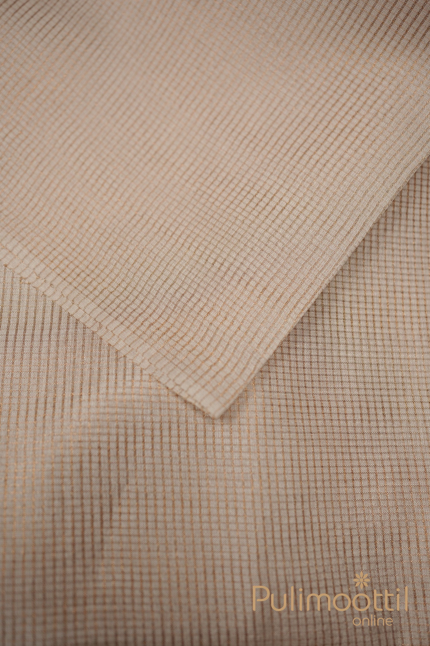 Cream color Tussar silk saree