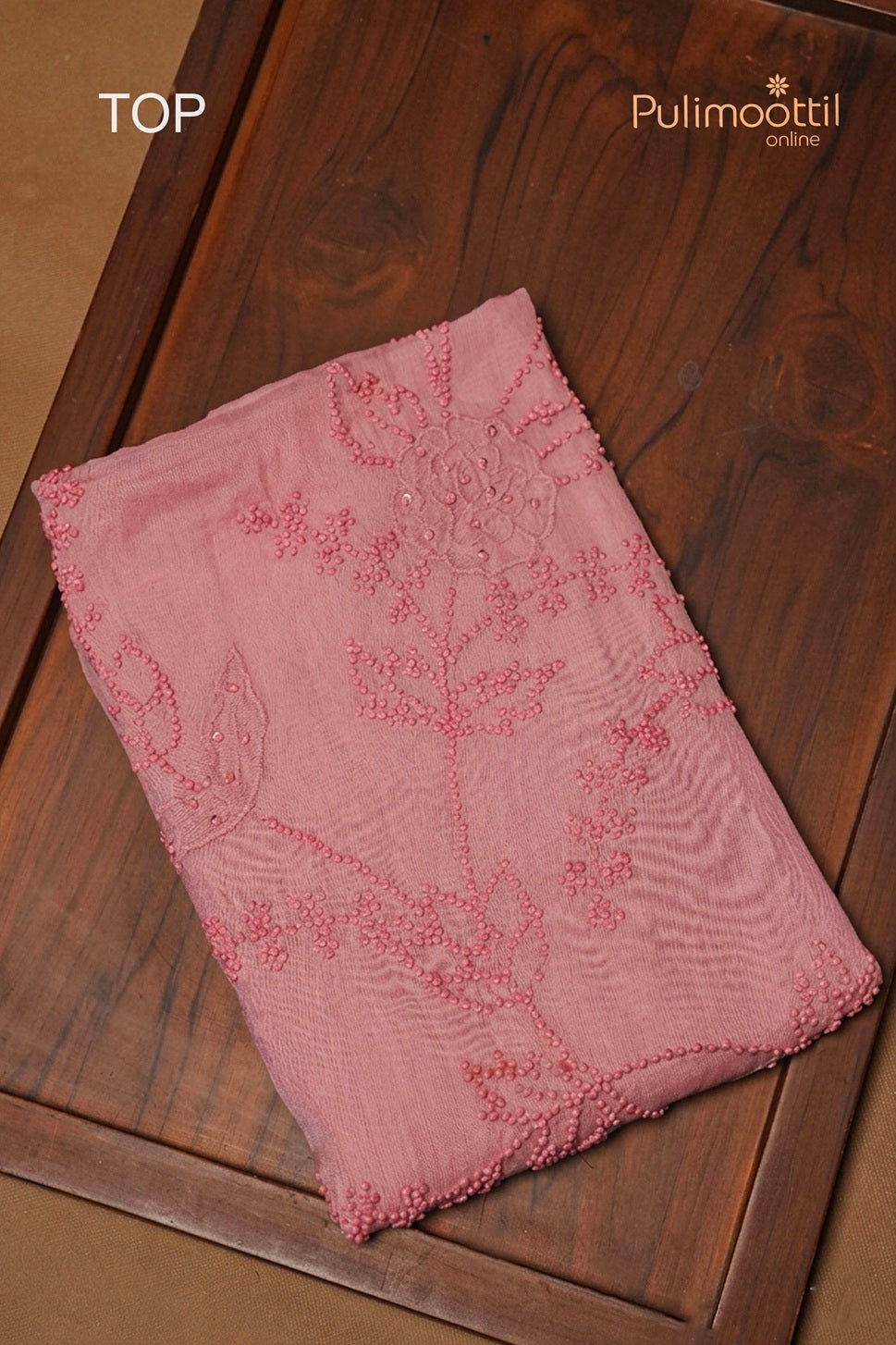 Baby Pink Chanderi Unstitched Salwar Set
