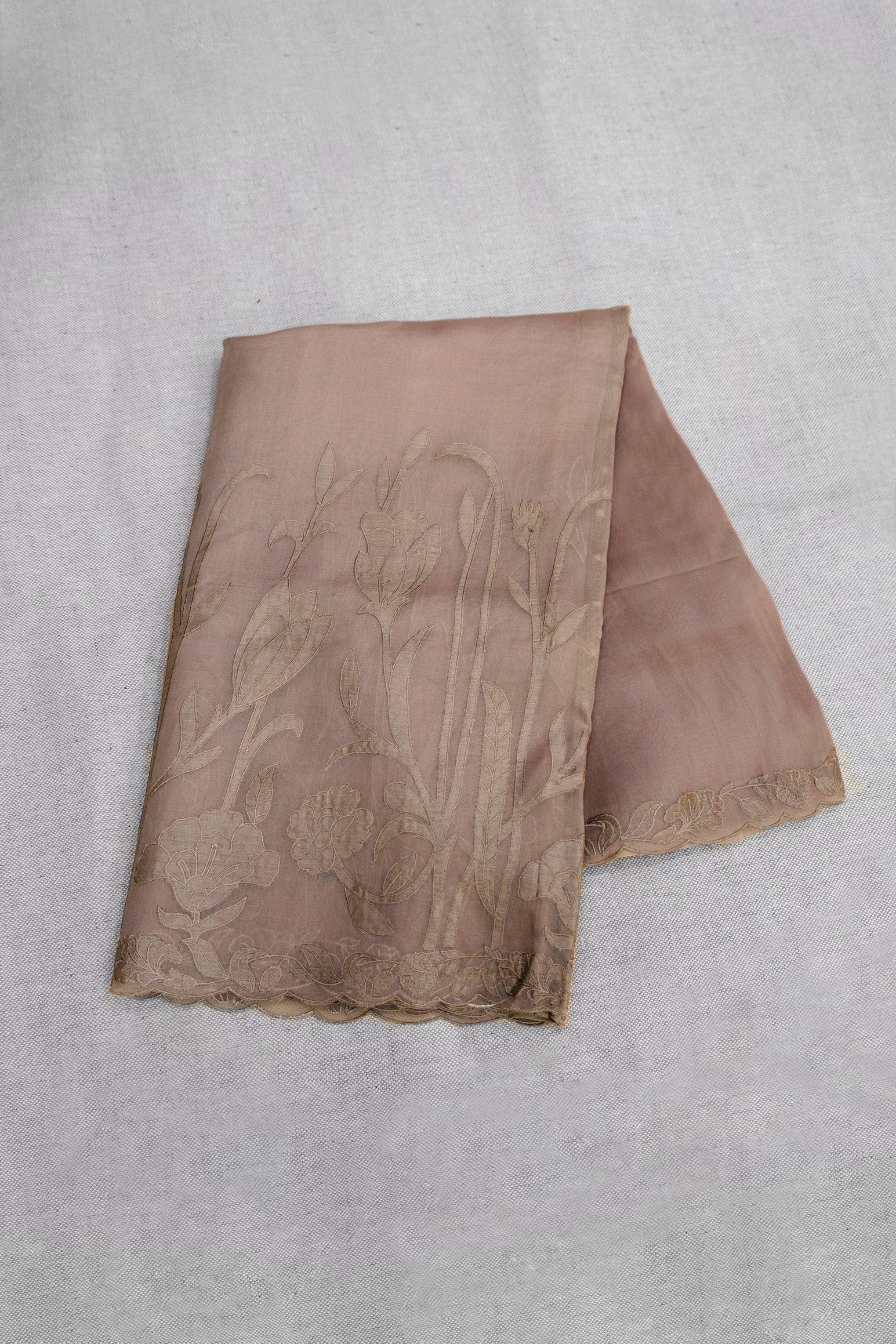 Onion Color Organza Saree