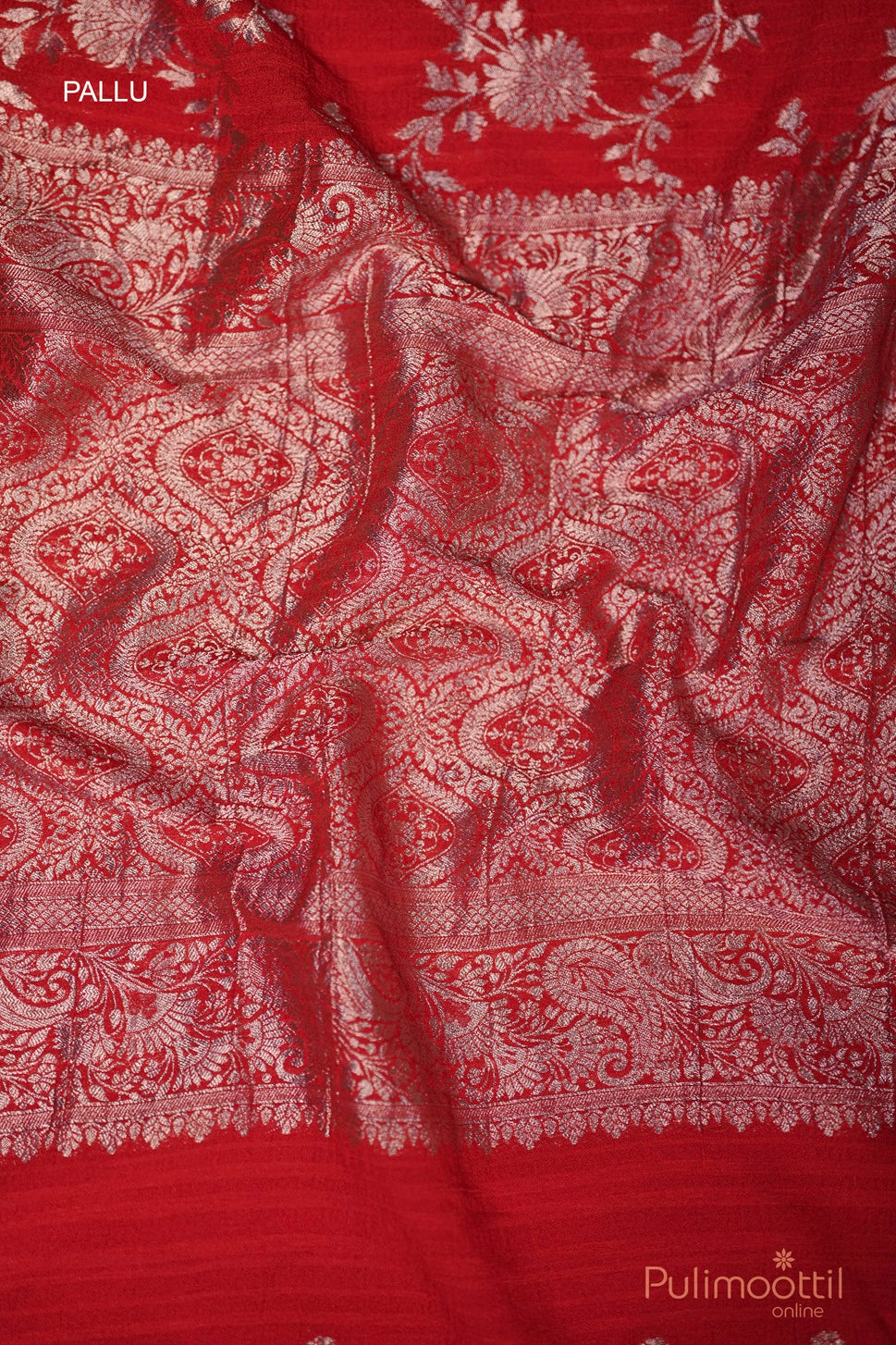 Red Colour Banarasi Rose Gold Work Saree