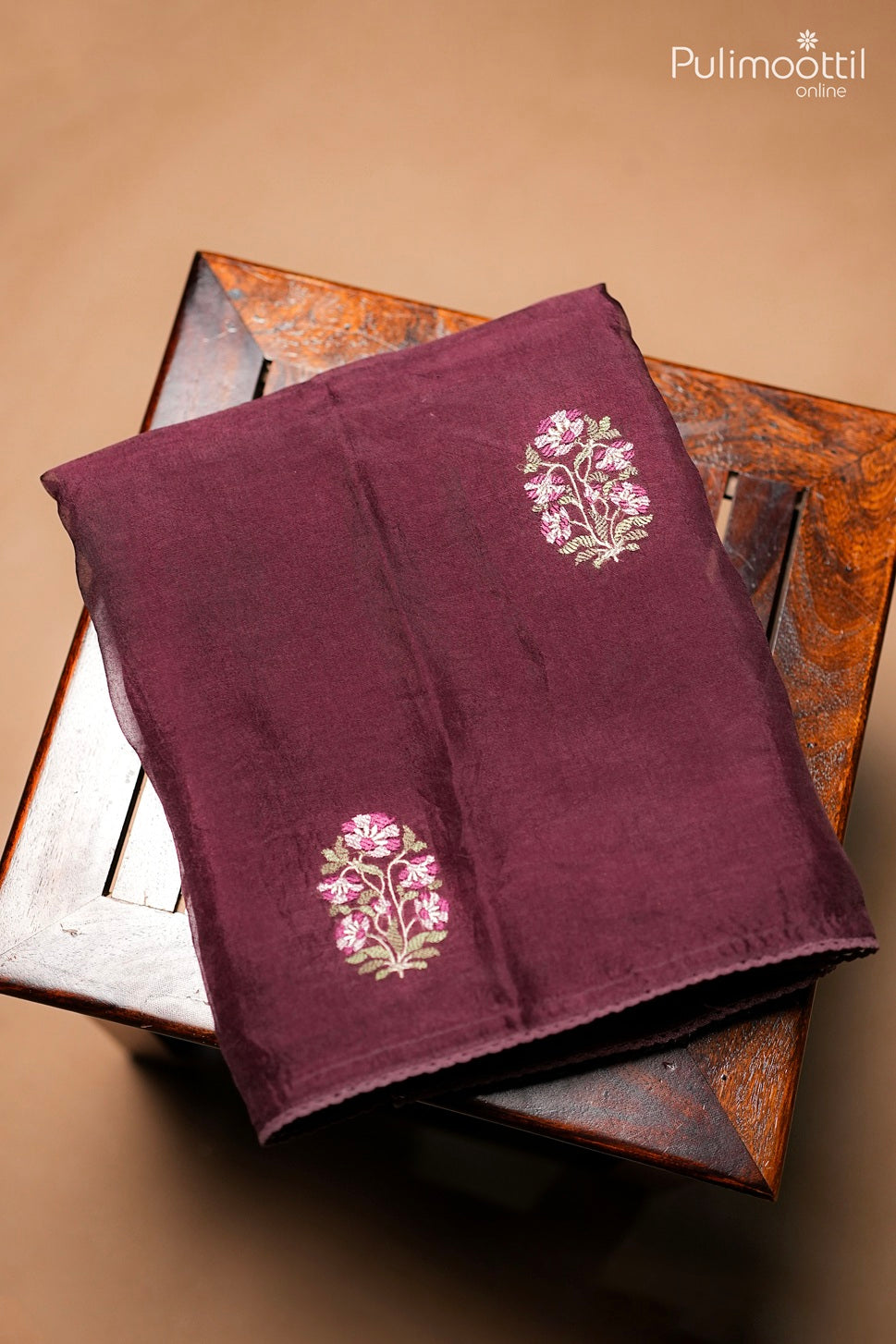 Purple Organza Unstitched Salwar Set