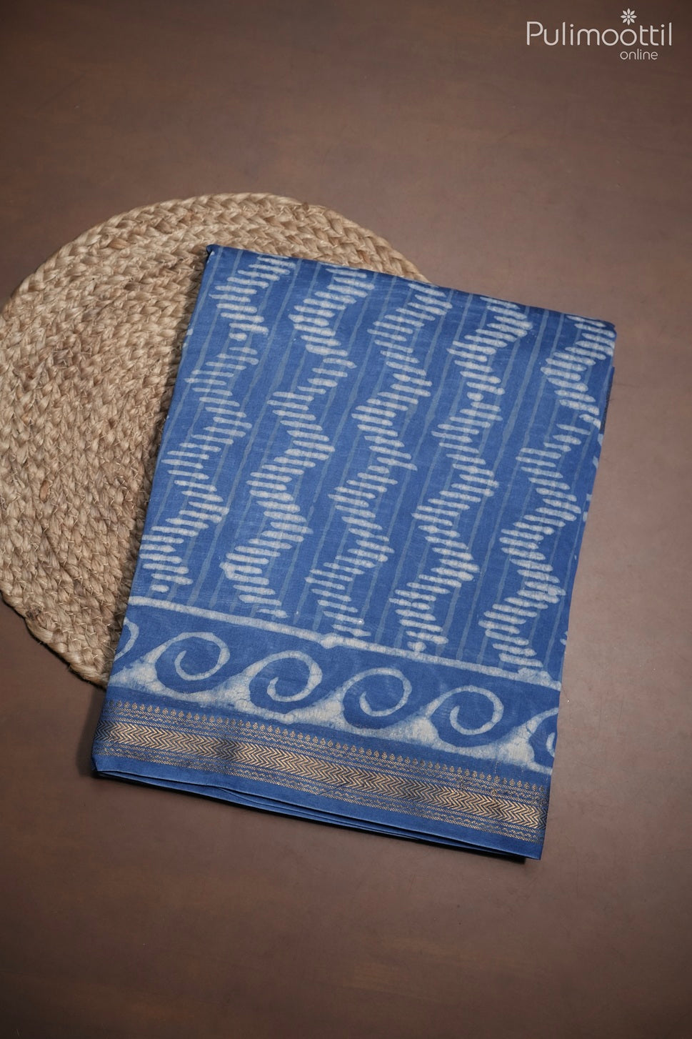 Blue color Chanderi saree