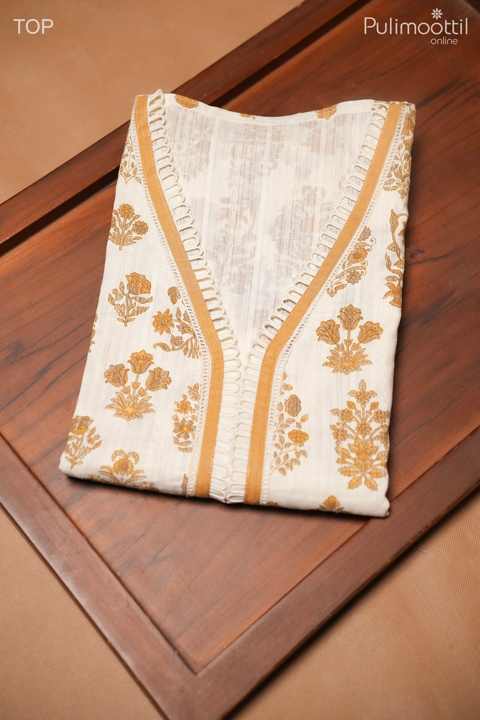 Off White Cotton Unstitched Salwar Set