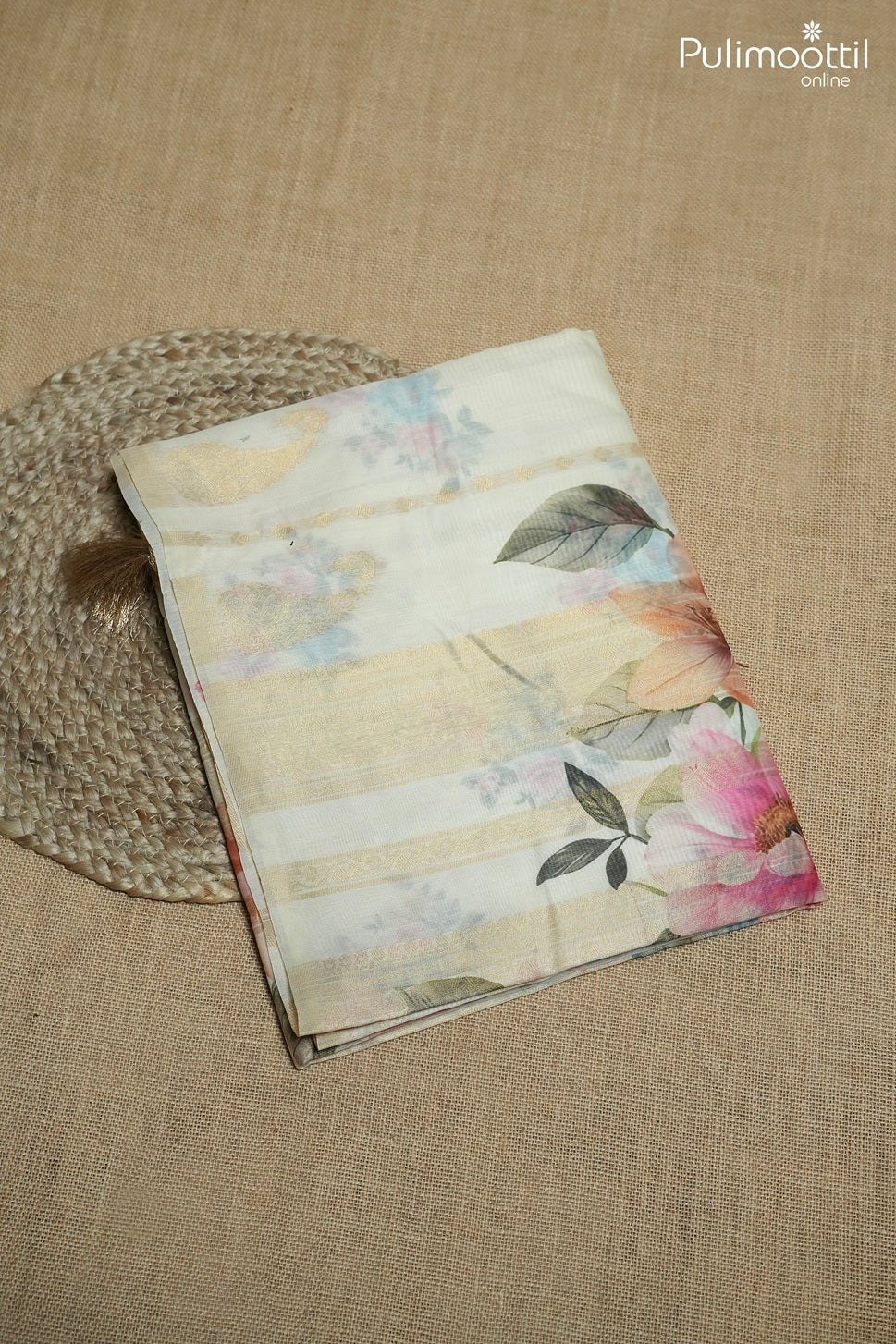 Off white color traditional saree