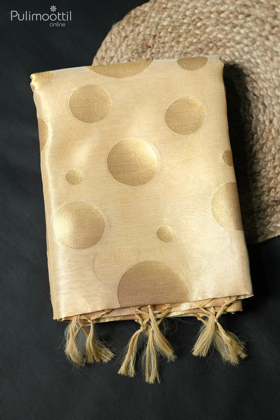 Golden tissue fancy saree