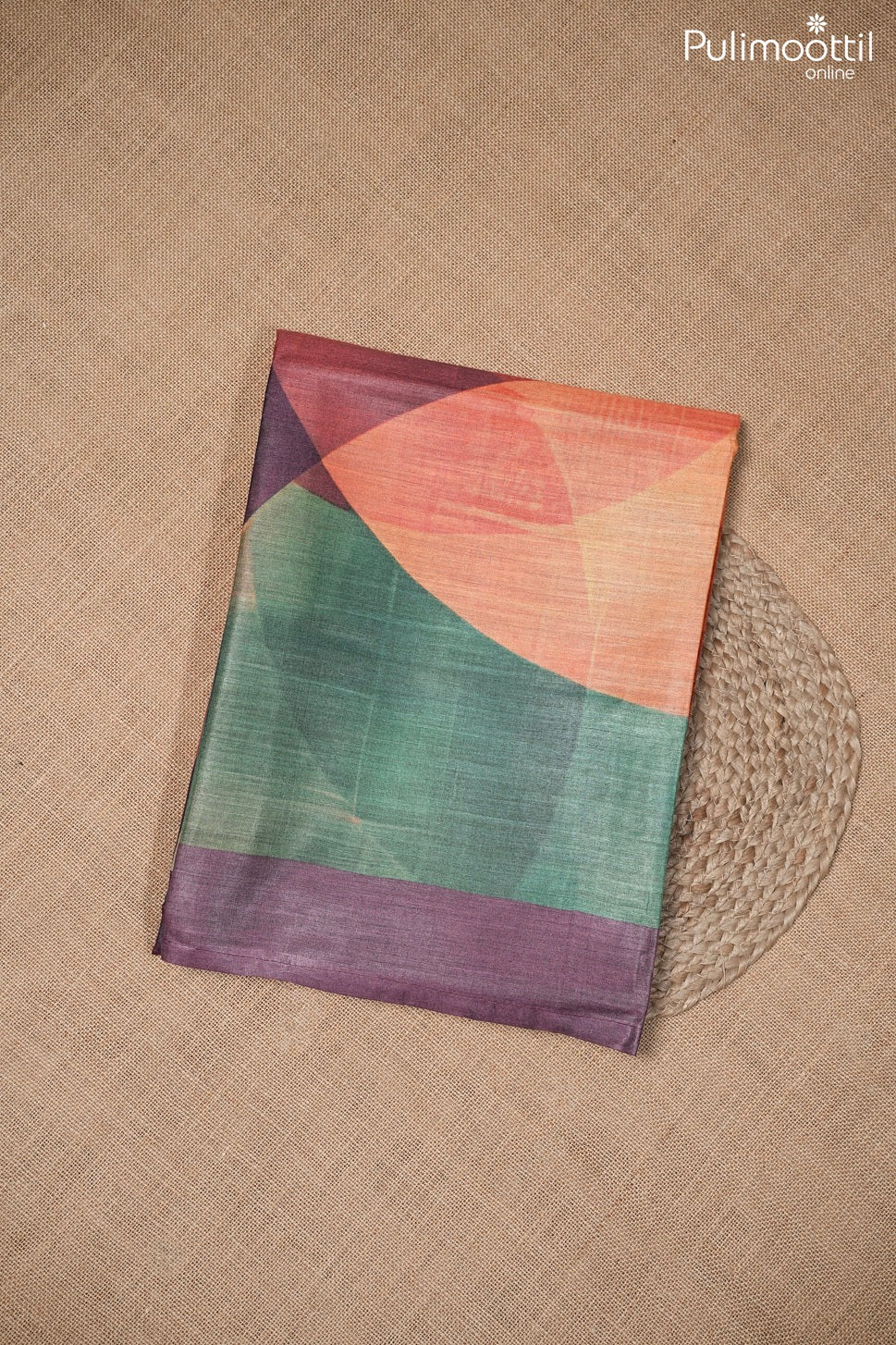 Multicolor Tussar silk saree