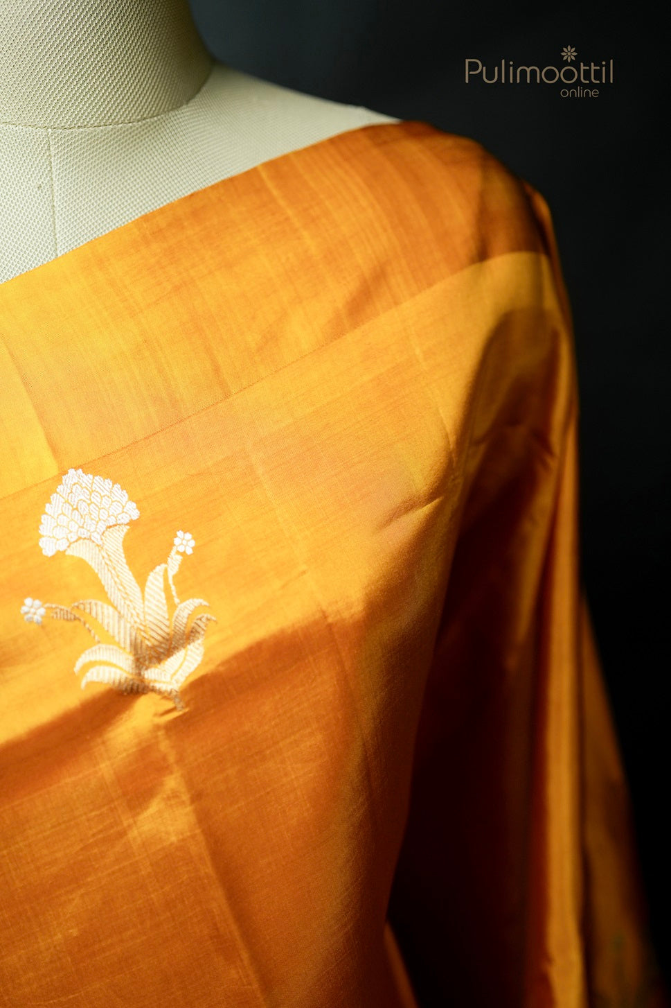 Mustard Yellow Colour Puna Silk Saree