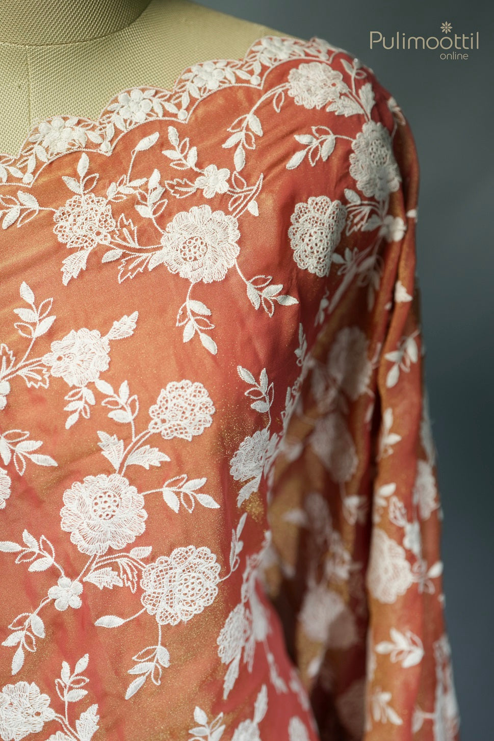 Rust Colour Shimmer Georgette Fancy Saree