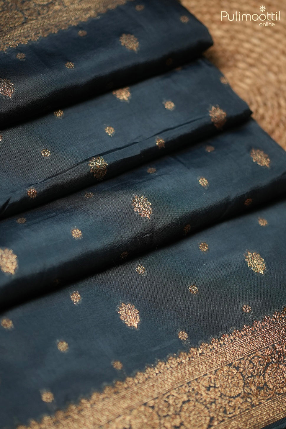 Kerosene blue color Banarasi saree