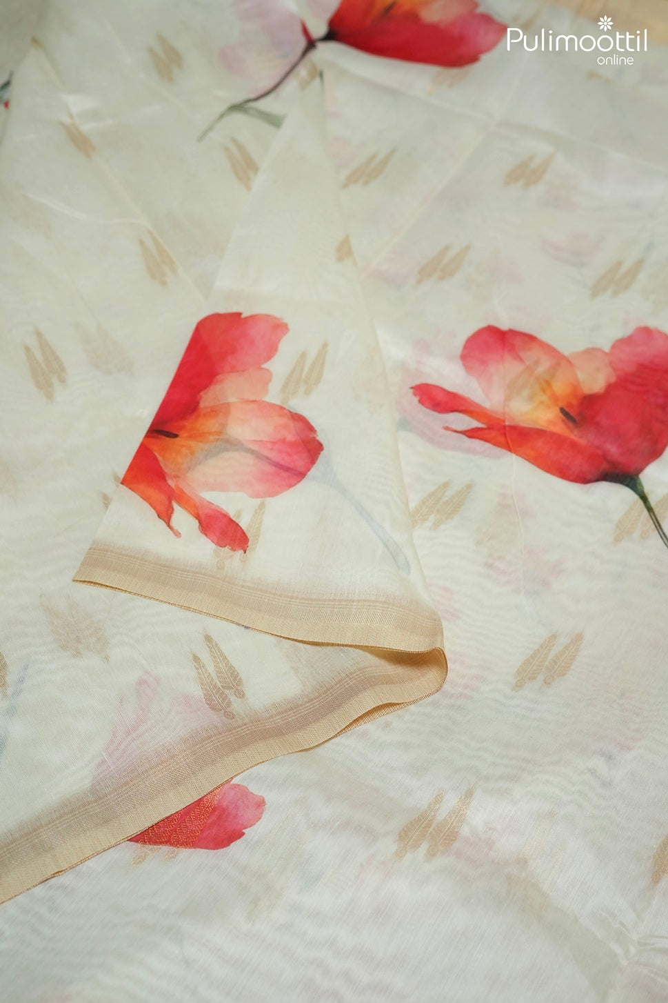 Off-white color traditional fancy saree