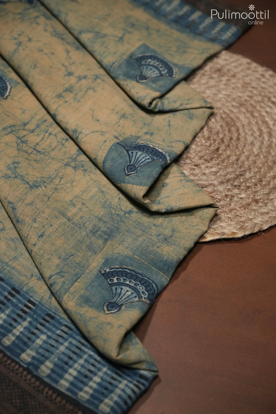 Sandal colour Chanderi saree