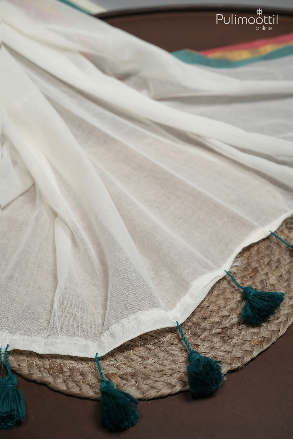 Off-white color Mul Cotton saree