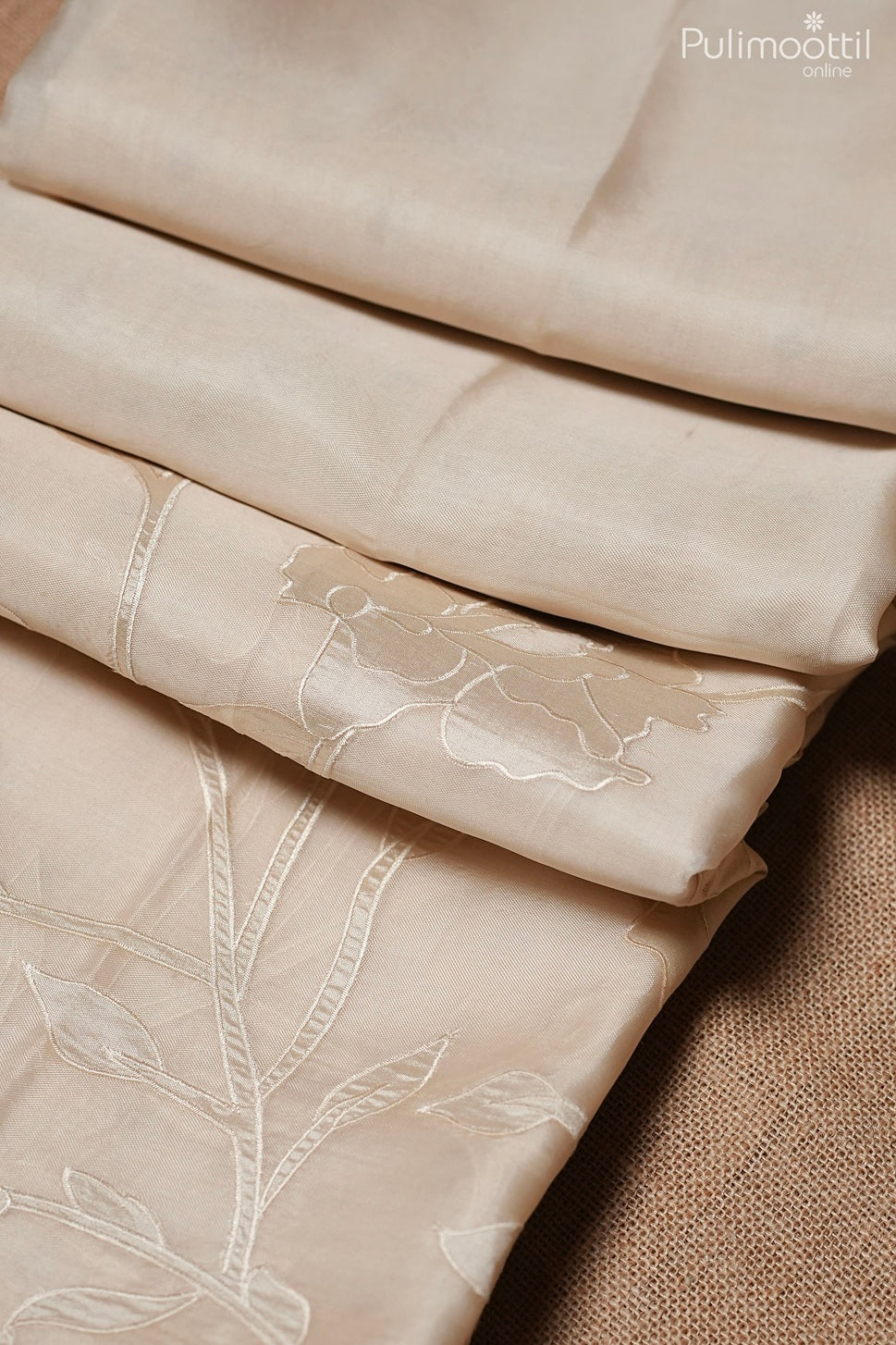 Ivory color organza saree