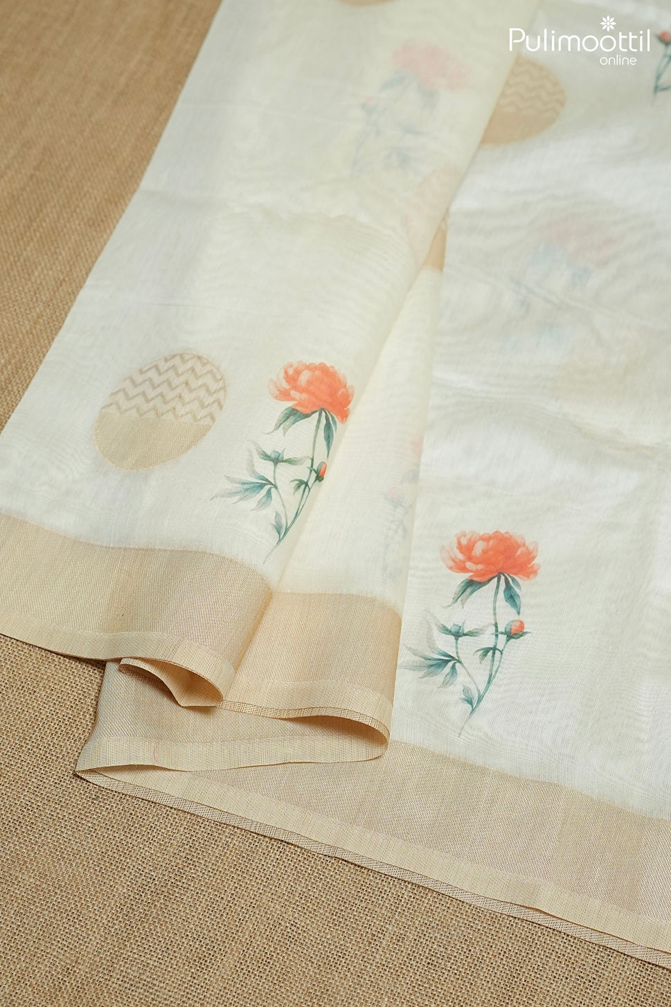 Off white color traditional fancy saree