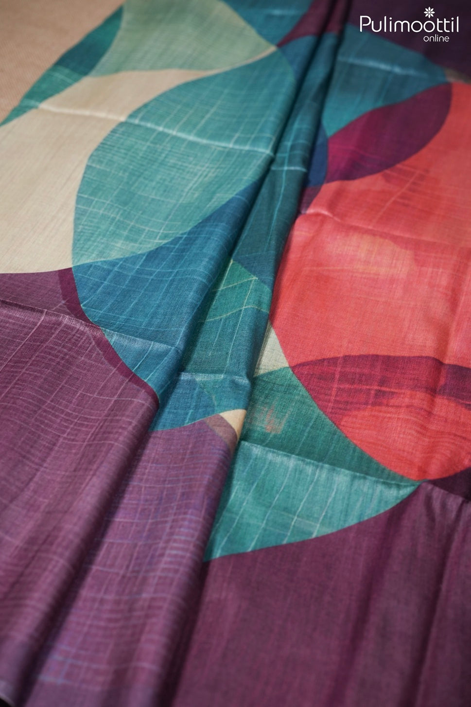 Multicolor Tussar silk saree