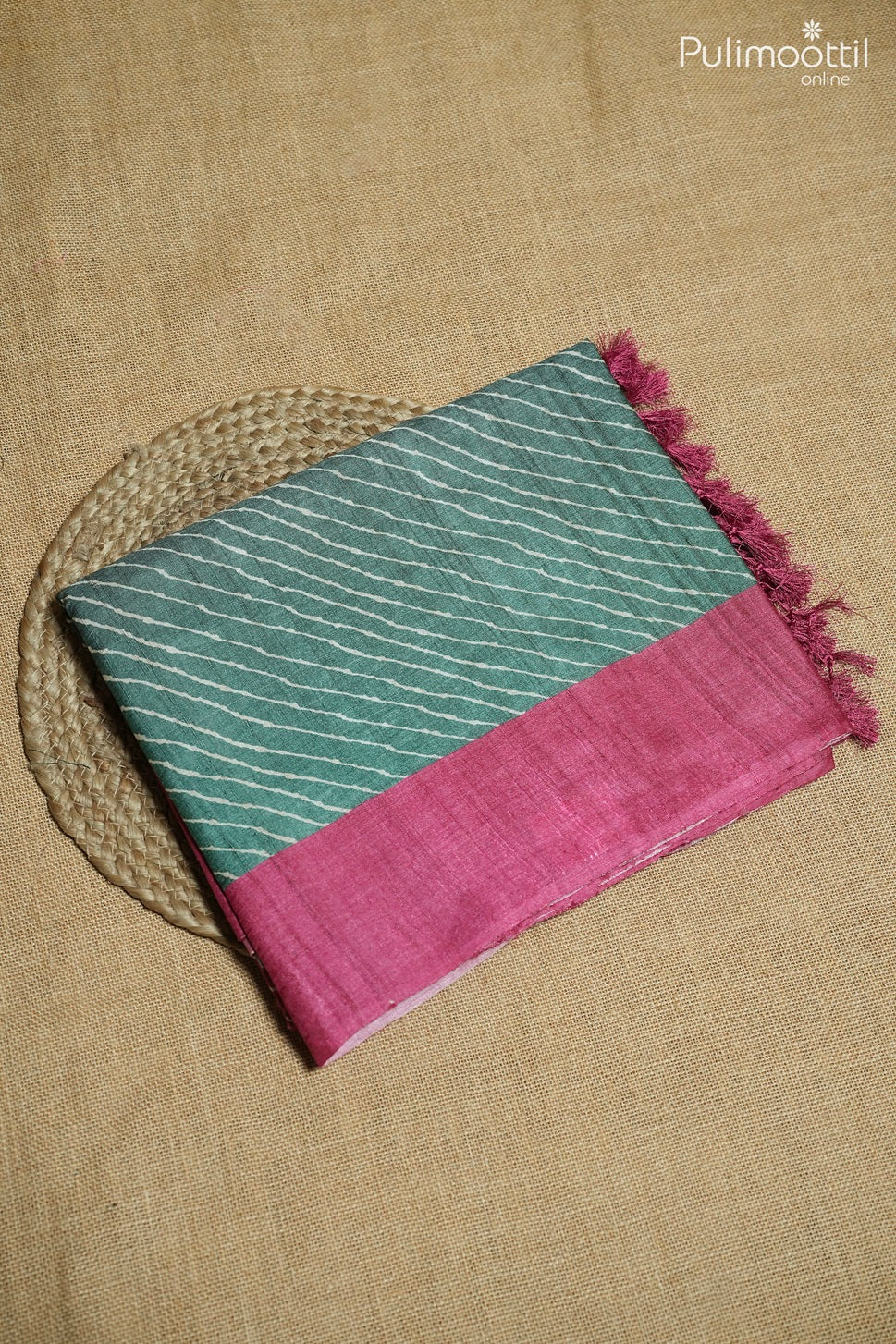 Multi color Tussar silk saree