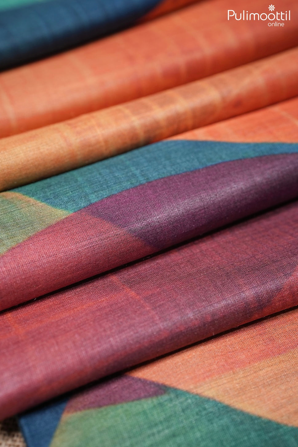Multicolor Tussar silk saree