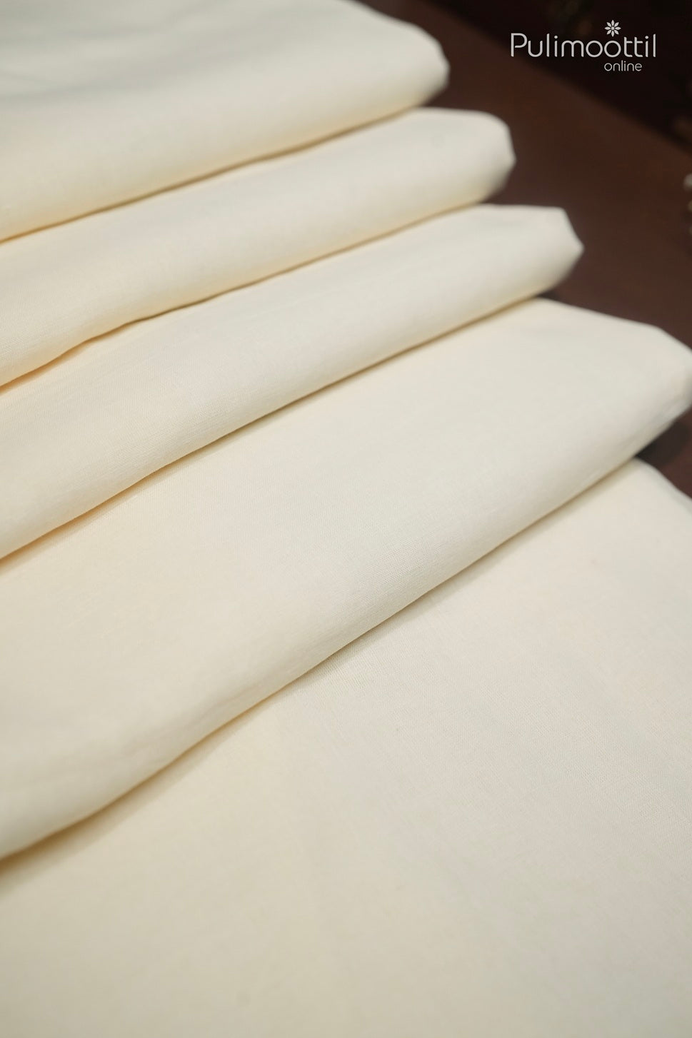 Off-white color Mul Cotton saree
