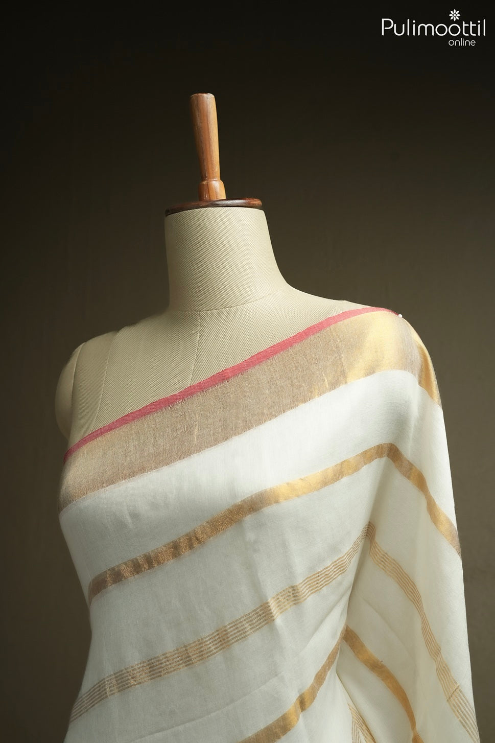 Off-white color Mul Cotton saree